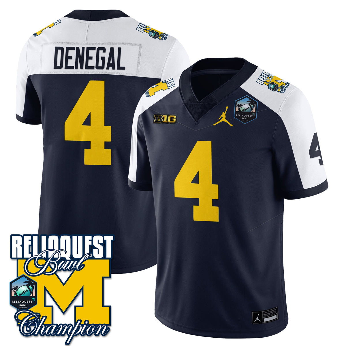 Men's Michigan Wolverines 2024 ReliaQuest Bowl Champions Jersey - All Stitched - image 3