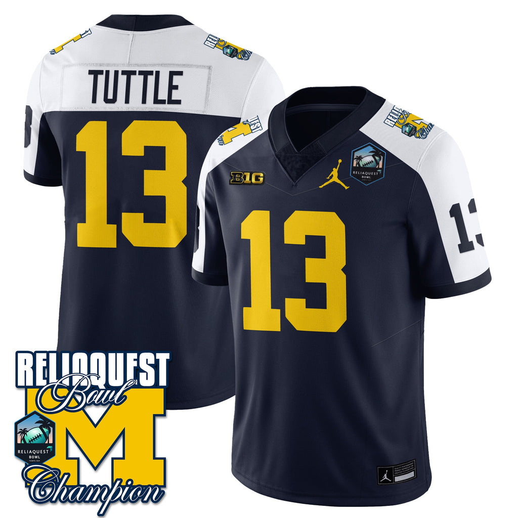 Men's Michigan Wolverines 2024 ReliaQuest Bowl Champions Jersey - All Stitched - image 6
