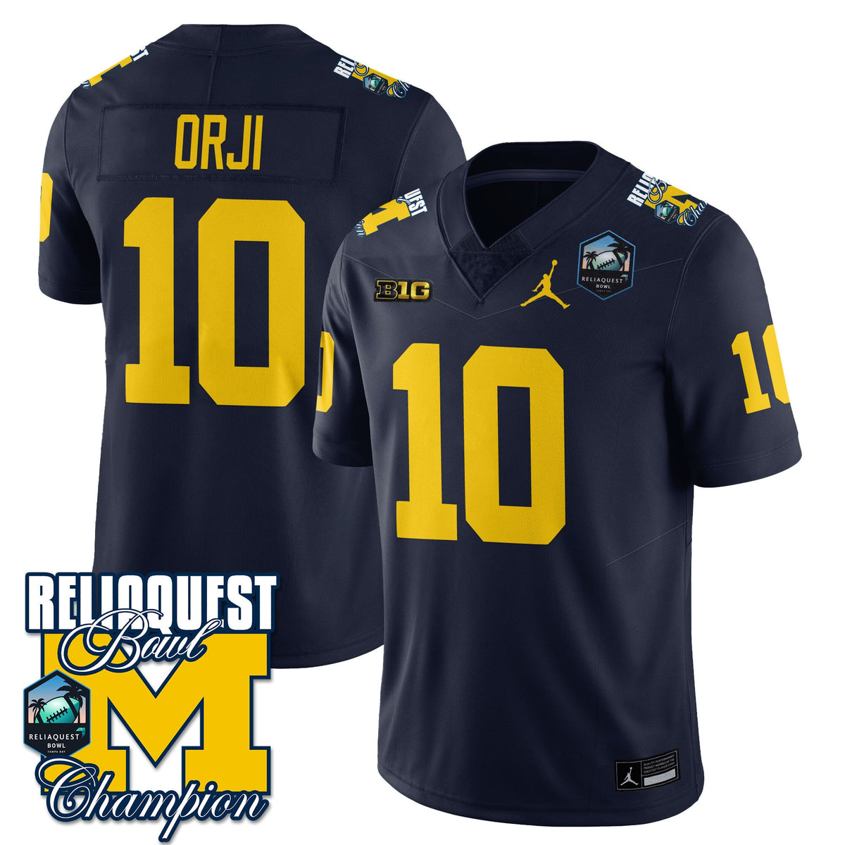 Men's Michigan Wolverines 2024 ReliaQuest Bowl Champions Jersey - All Stitched - image 16