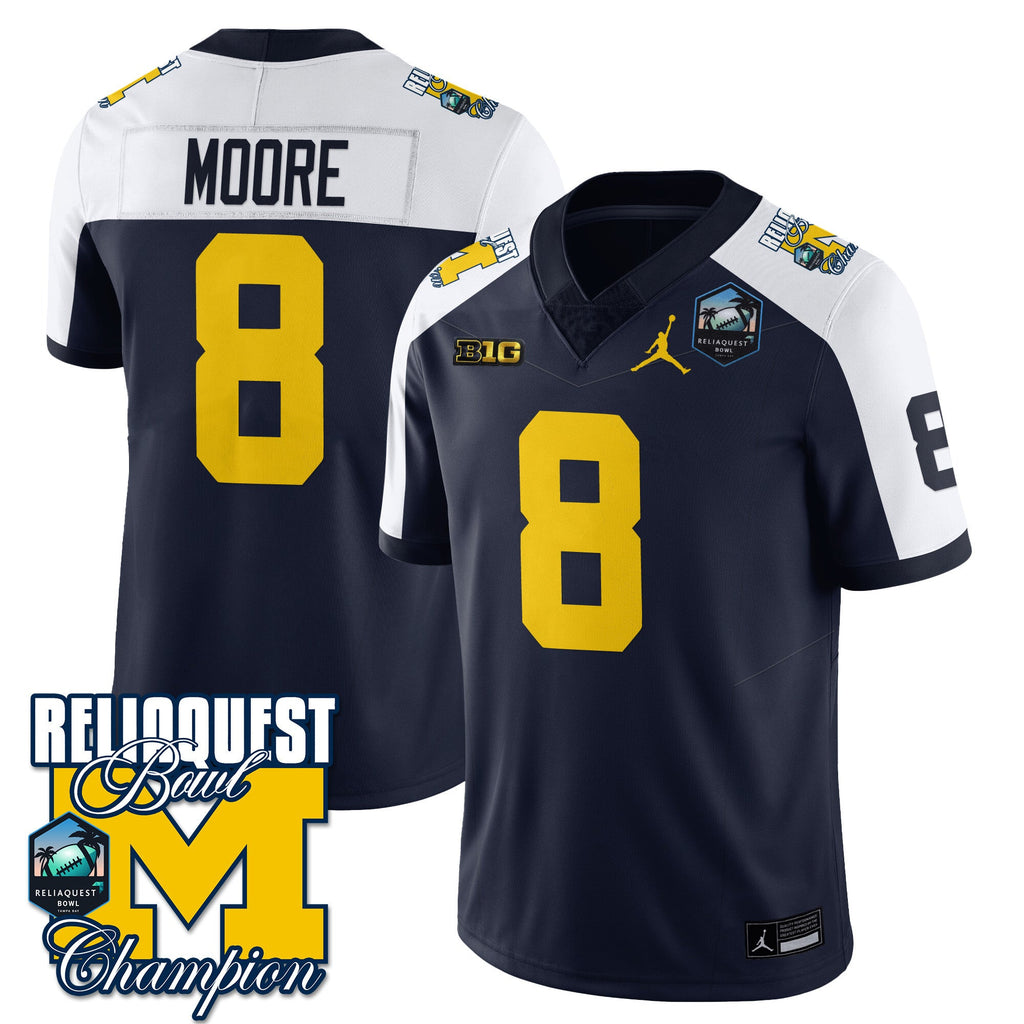 Men's Michigan Wolverines 2024 ReliaQuest Bowl Champions Jersey - All Stitched - image 5