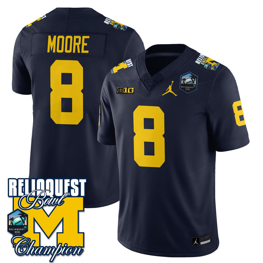 Men's Michigan Wolverines 2024 ReliaQuest Bowl Champions Jersey - All Stitched - image 15