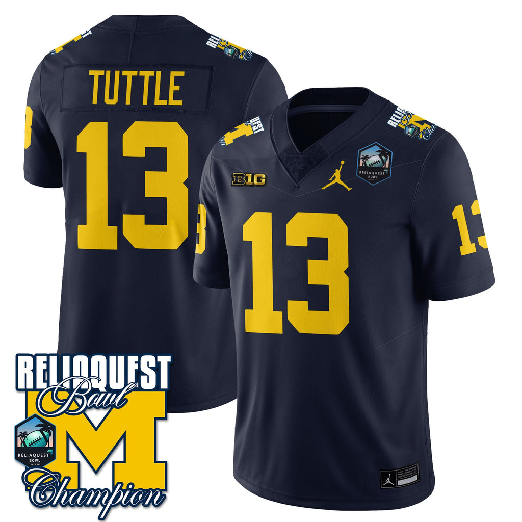 Men's Michigan Wolverines 2024 ReliaQuest Bowl Champions Jersey - All Stitched - image 12