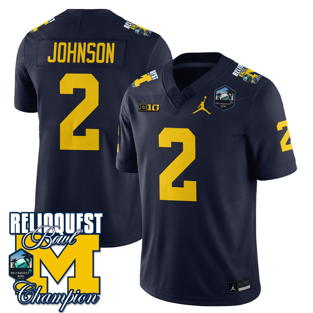 Men's Michigan Wolverines 2024 ReliaQuest Bowl Champions Jersey - All Stitched - image 9