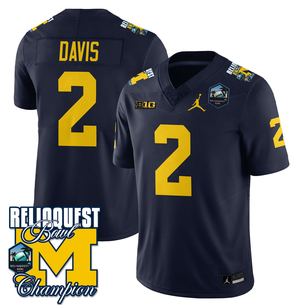 Men's Michigan Wolverines 2024 ReliaQuest Bowl Champions Jersey - All Stitched - image 14