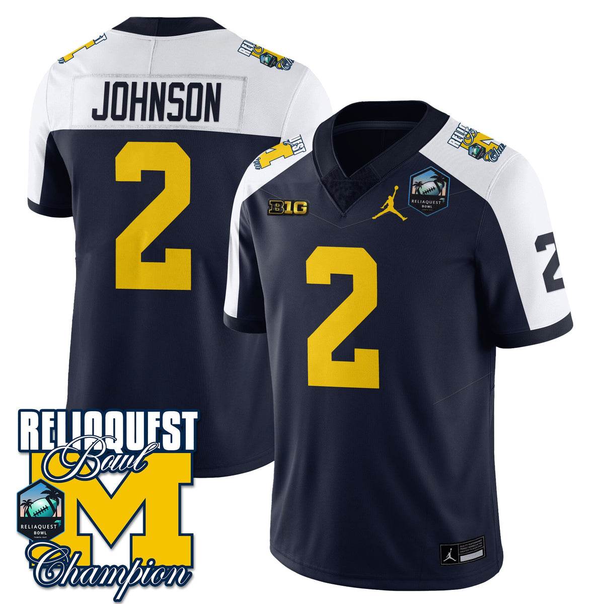 Men's Michigan Wolverines 2024 ReliaQuest Bowl Champions Jersey - All Stitched - image 13