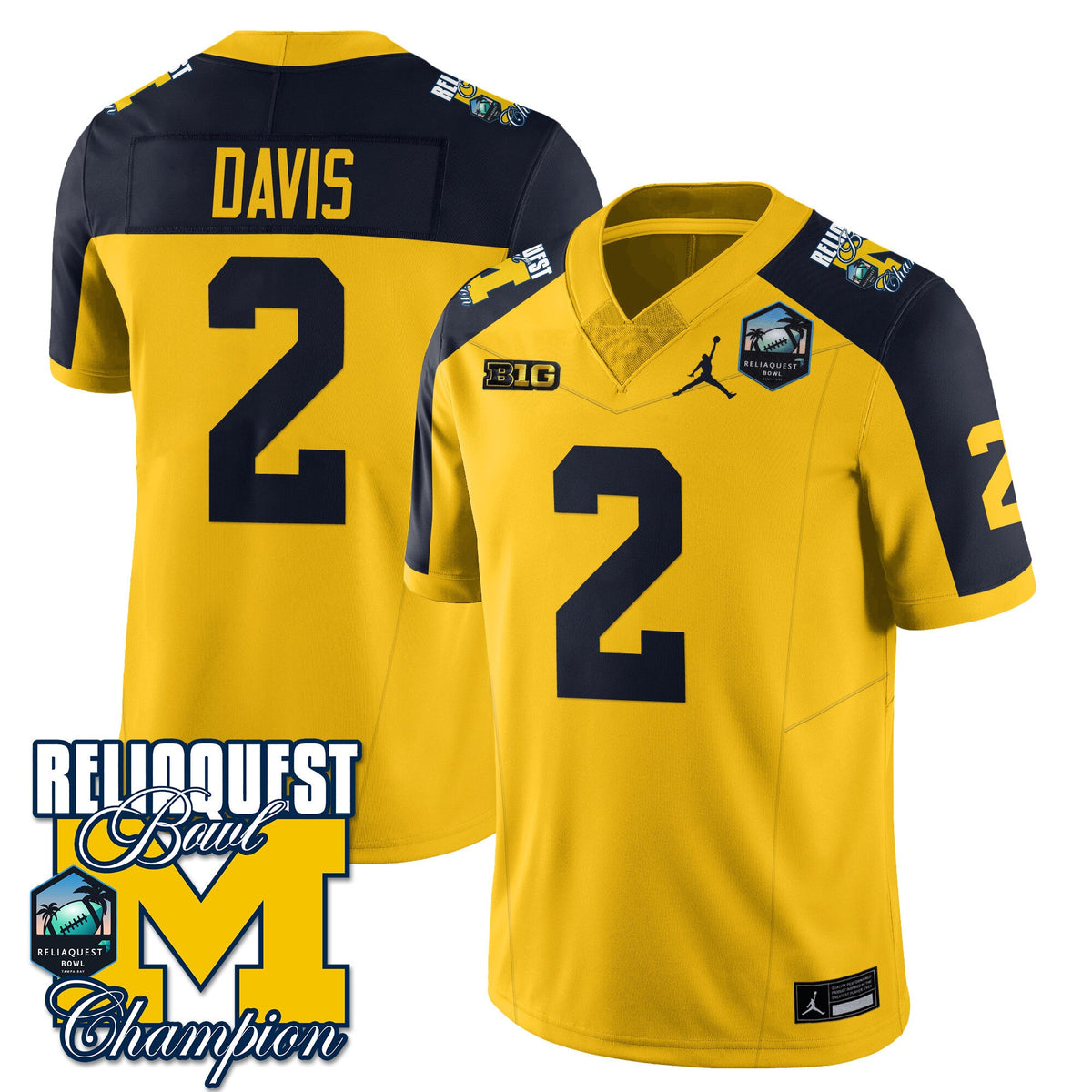 Men's Michigan Wolverines 2024 ReliaQuest Bowl Champions Jersey - All Stitched - image 19