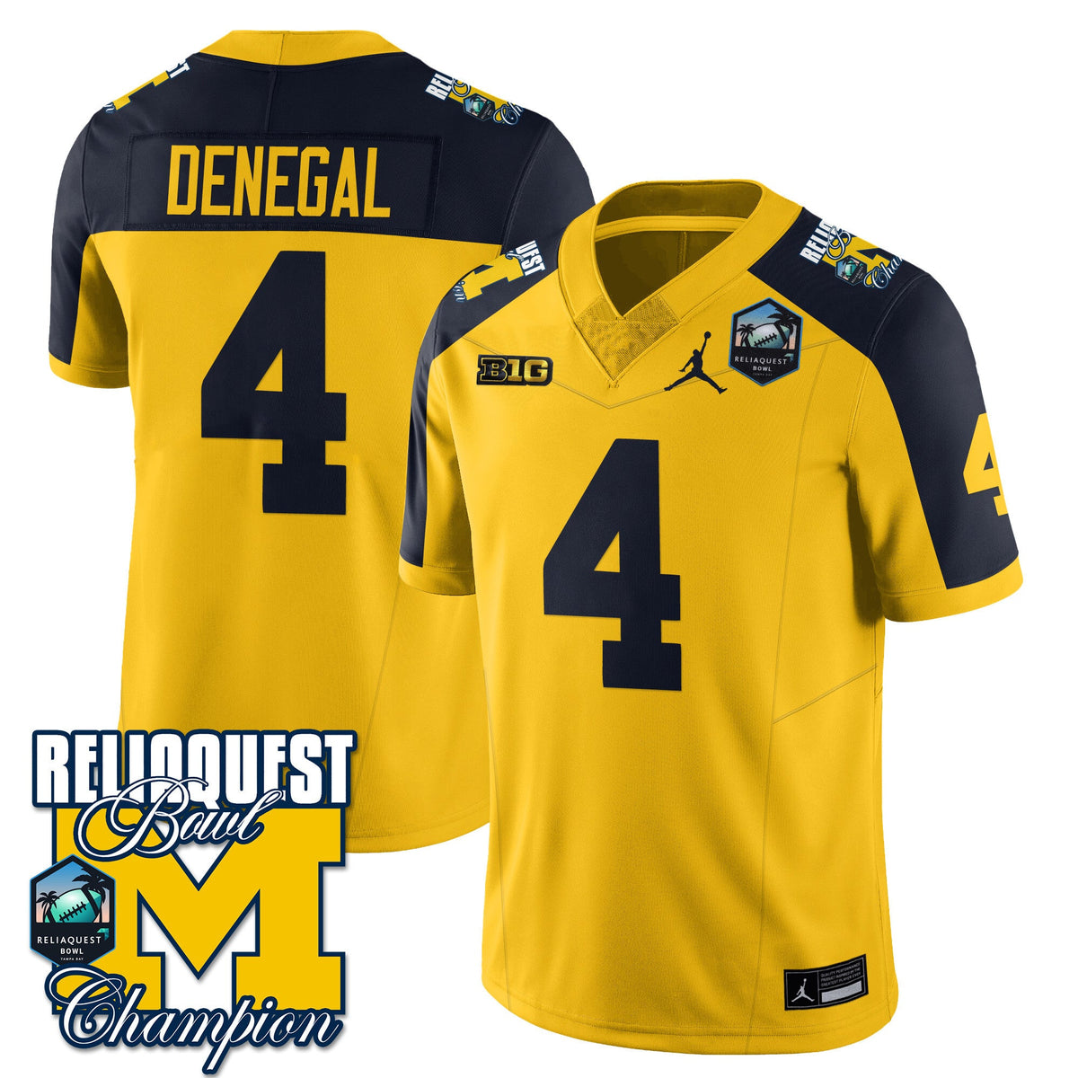 Men's Michigan Wolverines 2024 ReliaQuest Bowl Champions Jersey - All Stitched - image 20