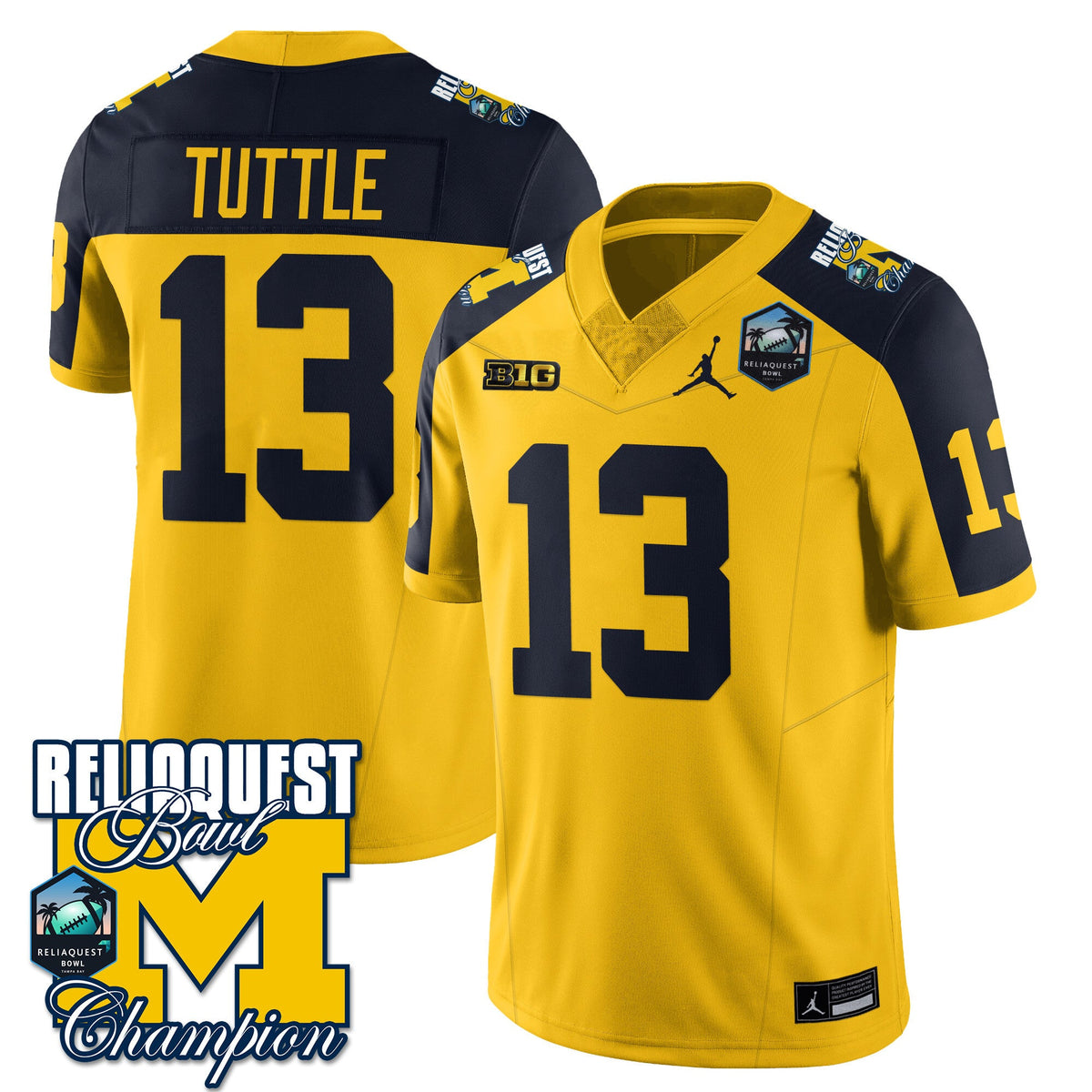 Men's Michigan Wolverines 2024 ReliaQuest Bowl Champions Jersey - All Stitched - image 26