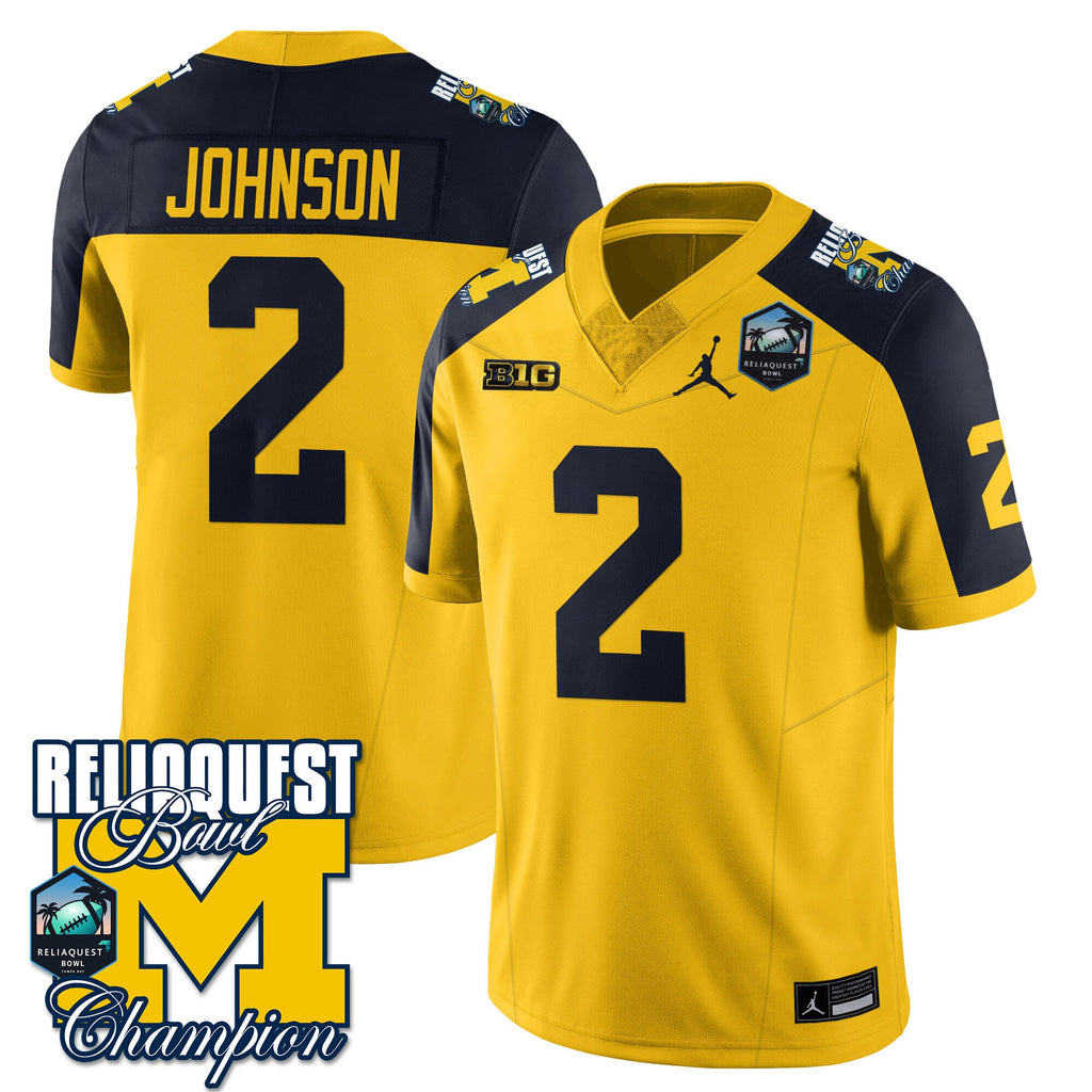 Men's Michigan Wolverines 2024 ReliaQuest Bowl Champions Jersey - All Stitched - image 23