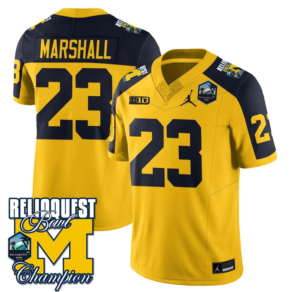 Men's Michigan Wolverines 2024 ReliaQuest Bowl Champions Jersey - All Stitched - image 24