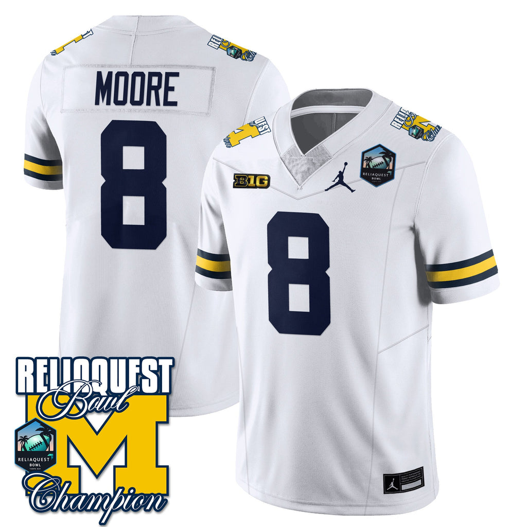Men's Michigan Wolverines 2024 ReliaQuest Bowl Champions Jersey - All Stitched - image 32
