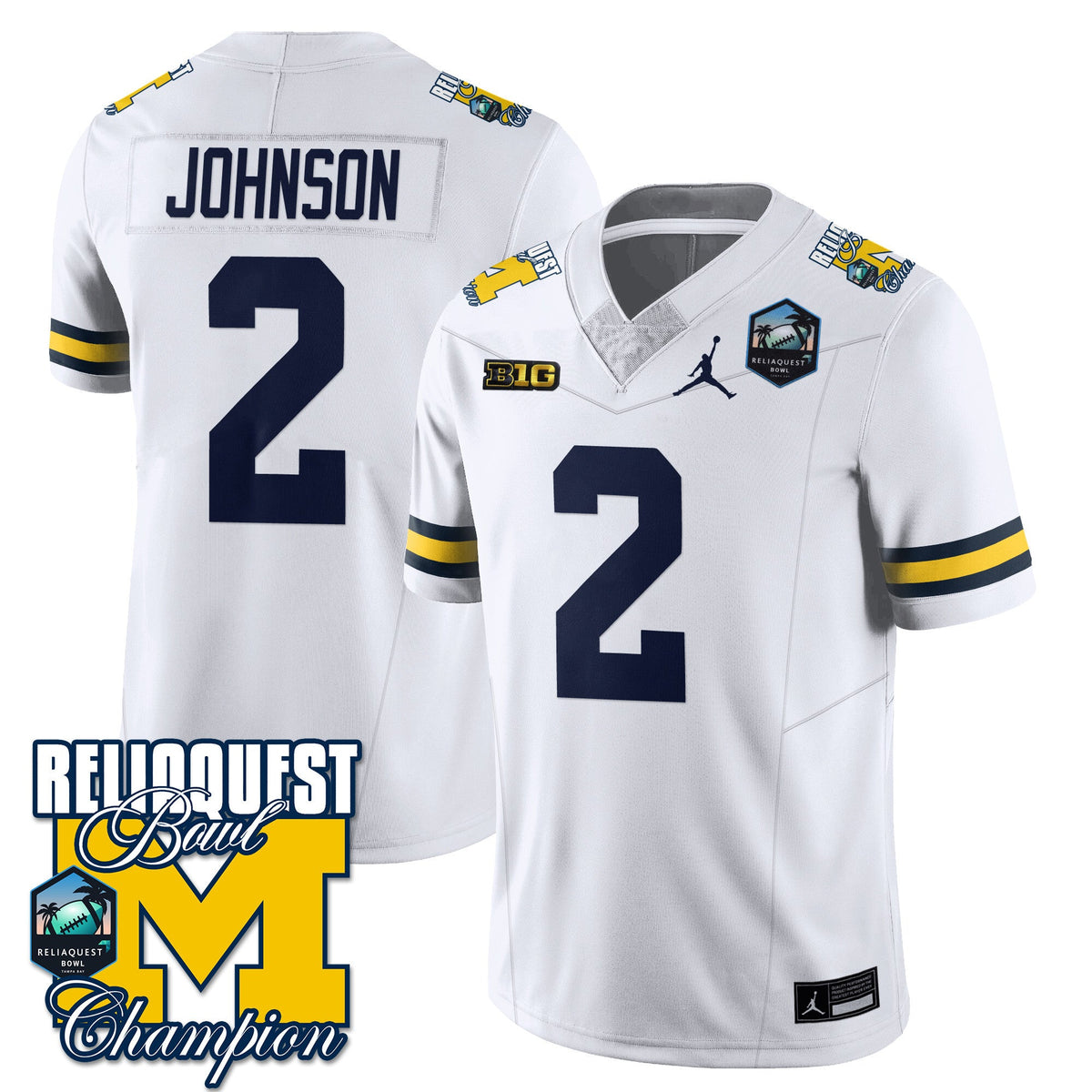 Men's Michigan Wolverines 2024 ReliaQuest Bowl Champions Jersey - All Stitched - image 31