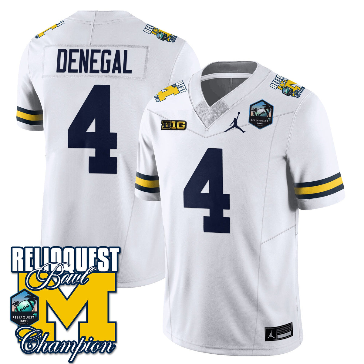 Men's Michigan Wolverines 2024 ReliaQuest Bowl Champions Jersey - All Stitched - image 30