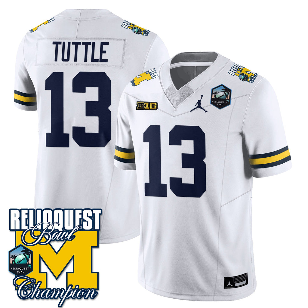 Men's Michigan Wolverines 2024 ReliaQuest Bowl Champions Jersey - All Stitched - image 33