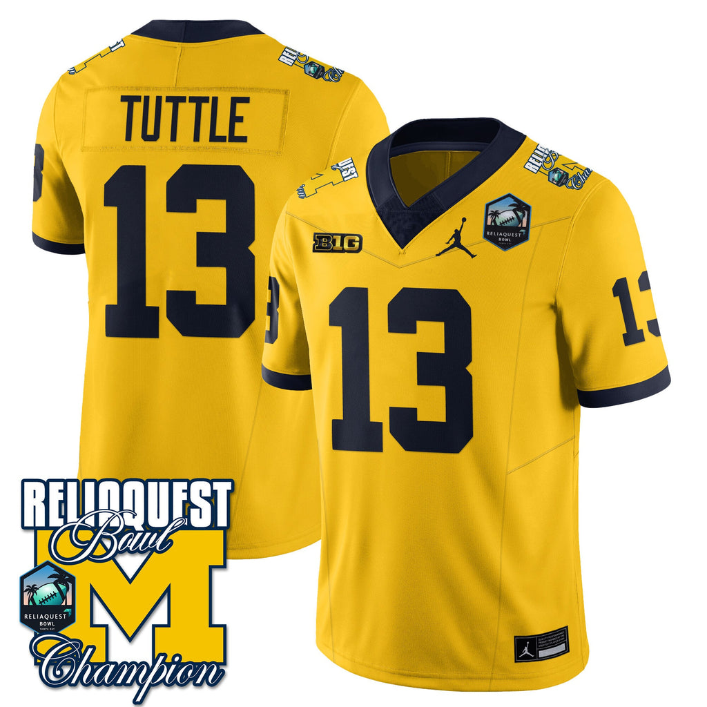 Men's Michigan Wolverines 2024 ReliaQuest Bowl Champions Jersey - All Stitched - image 39