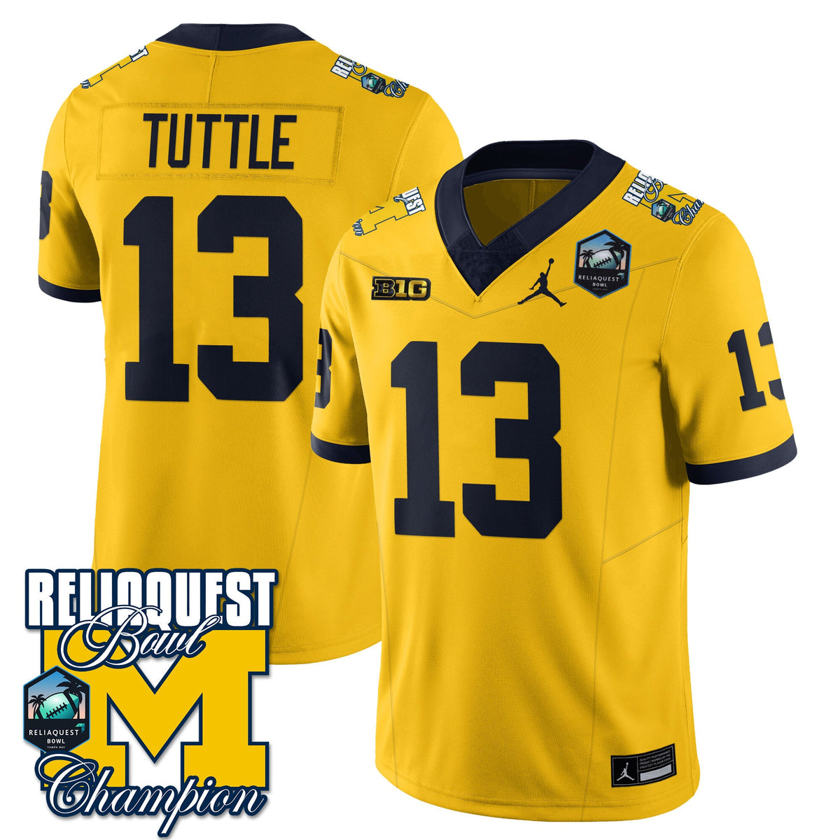Men's Michigan Wolverines 2024 ReliaQuest Bowl Champions Jersey - All Stitched - image 39