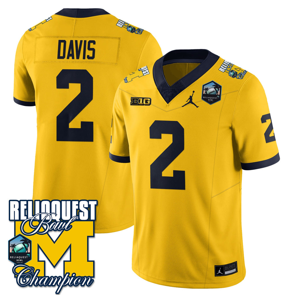 Men's Michigan Wolverines 2024 ReliaQuest Bowl Champions Jersey - All Stitched - image 34