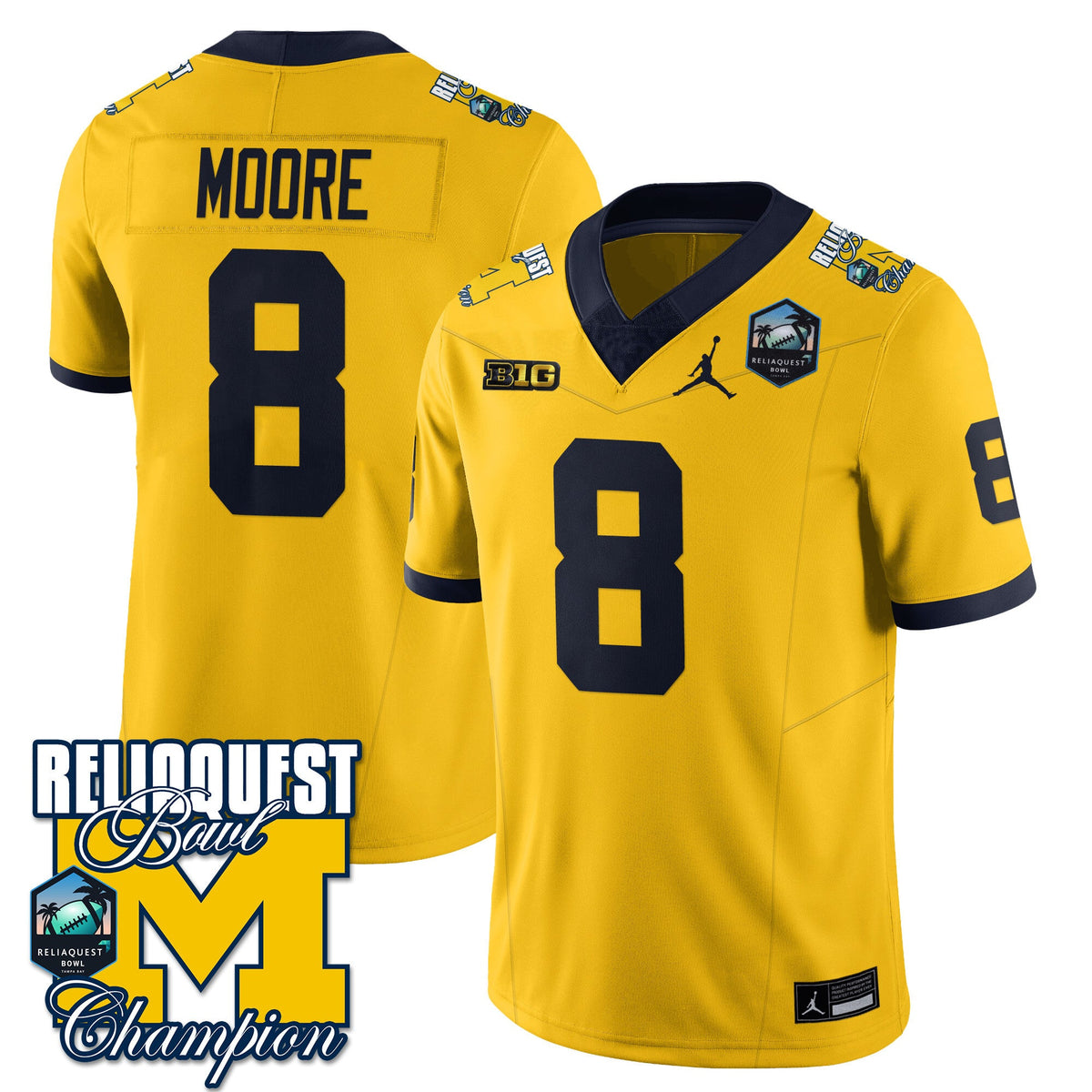 Men's Michigan Wolverines 2024 ReliaQuest Bowl Champions Jersey - All Stitched - image 37