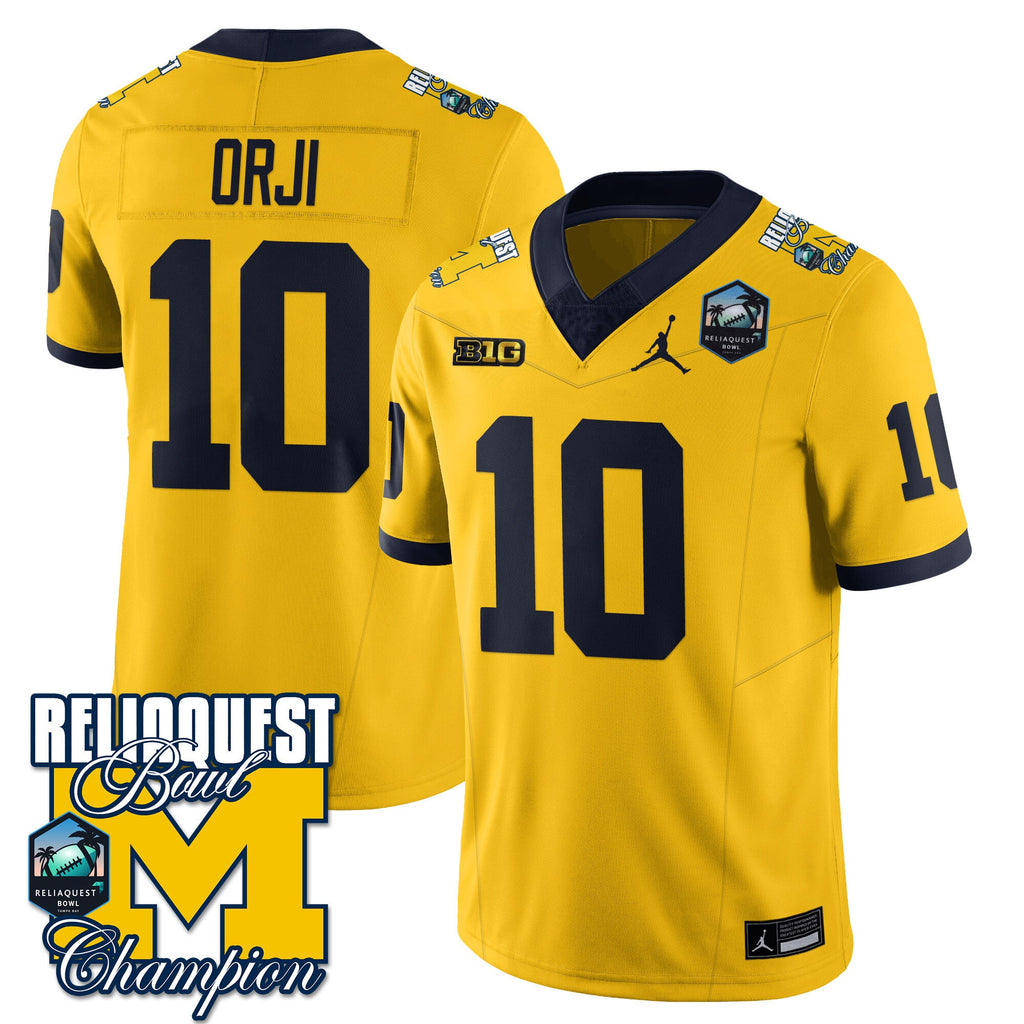 Men's Michigan Wolverines 2024 ReliaQuest Bowl Champions Jersey - All Stitched - image 10