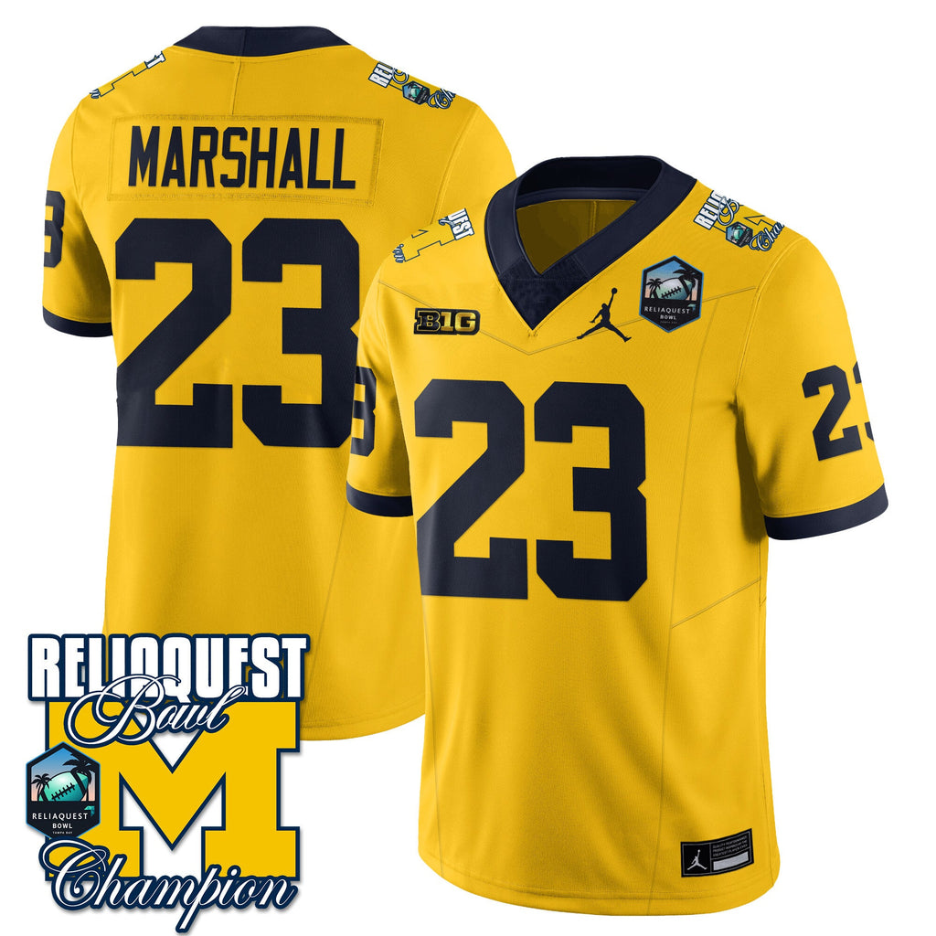 Men's Michigan Wolverines 2024 ReliaQuest Bowl Champions Jersey - All Stitched - image 38