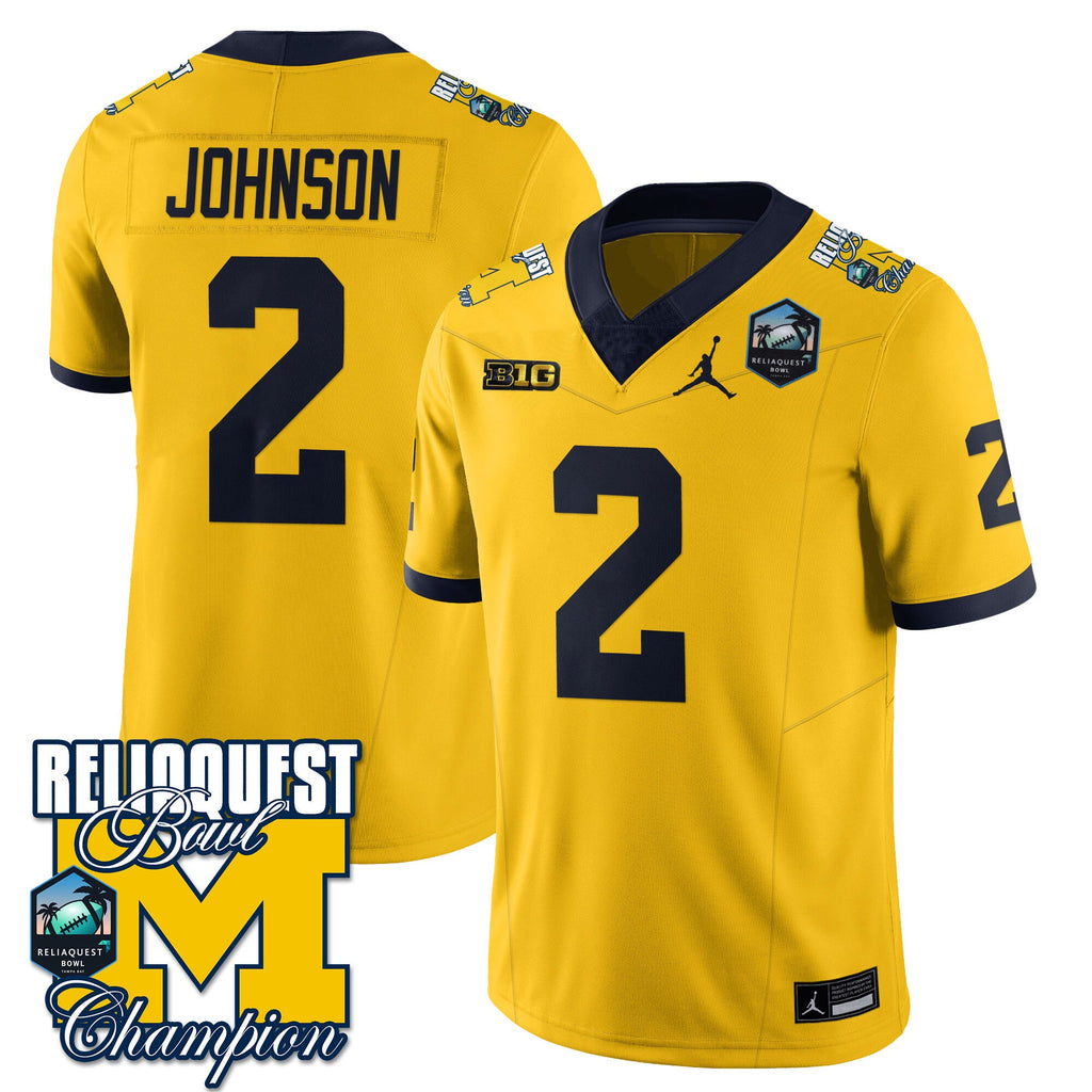 Men's Michigan Wolverines 2024 ReliaQuest Bowl Champions Jersey - All Stitched - image 40