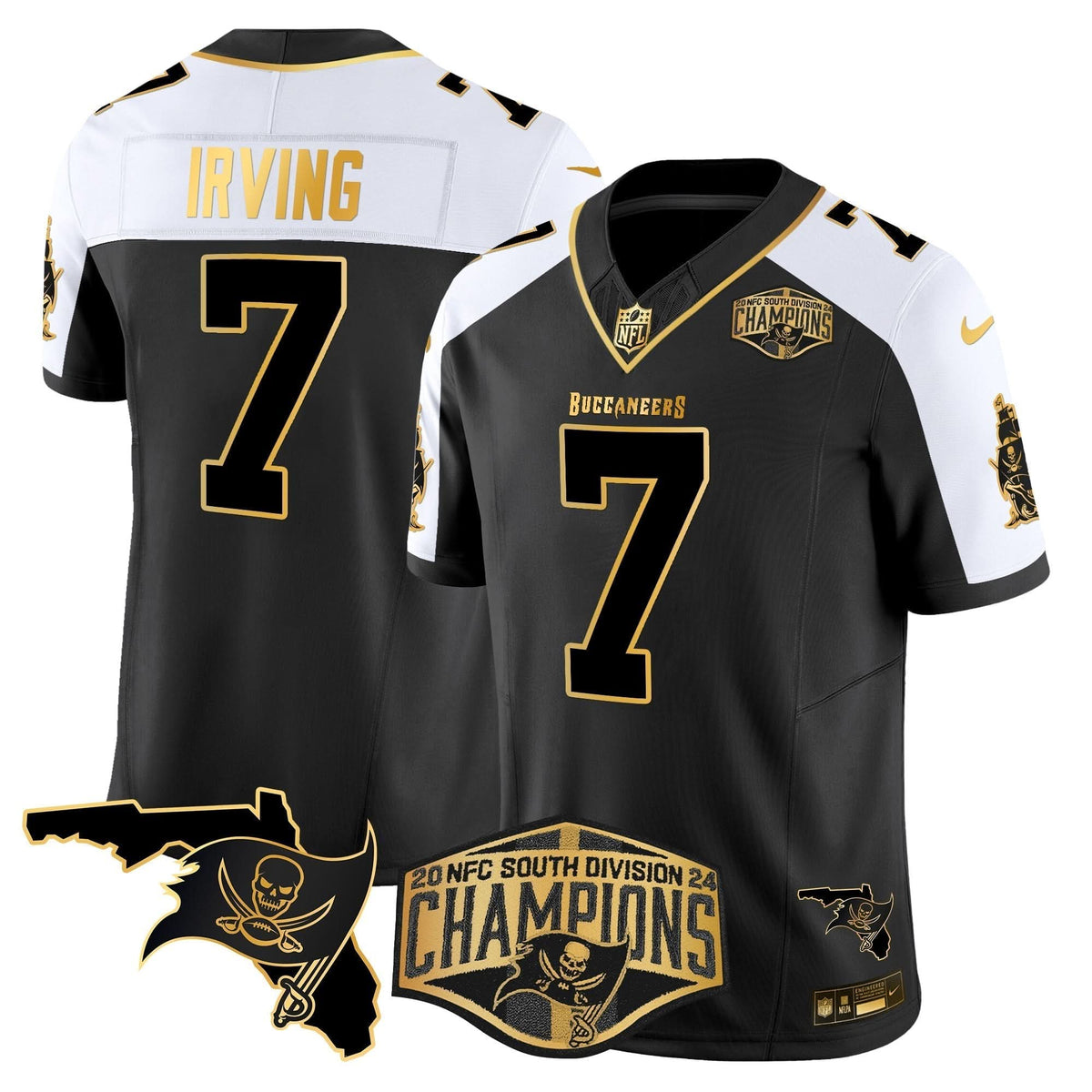 TB 2024 NFC South Division Champions Patch Gold Vapor Limited Jersey - image 2