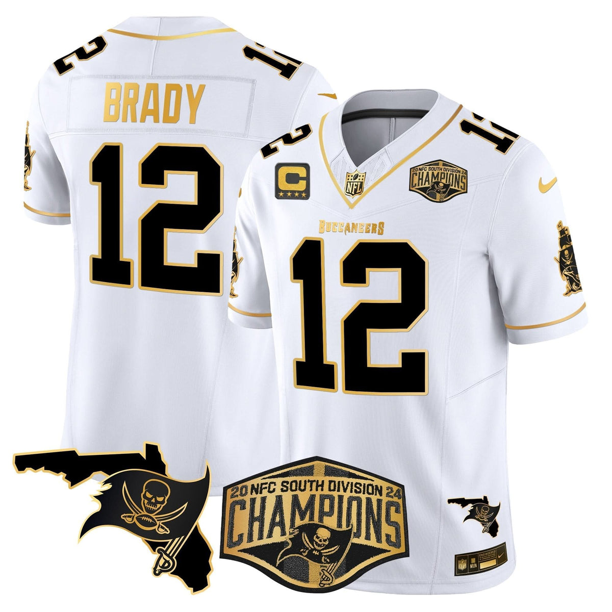 TB 2024 NFC South Division Champions Patch Gold Vapor Limited Jersey - image 11