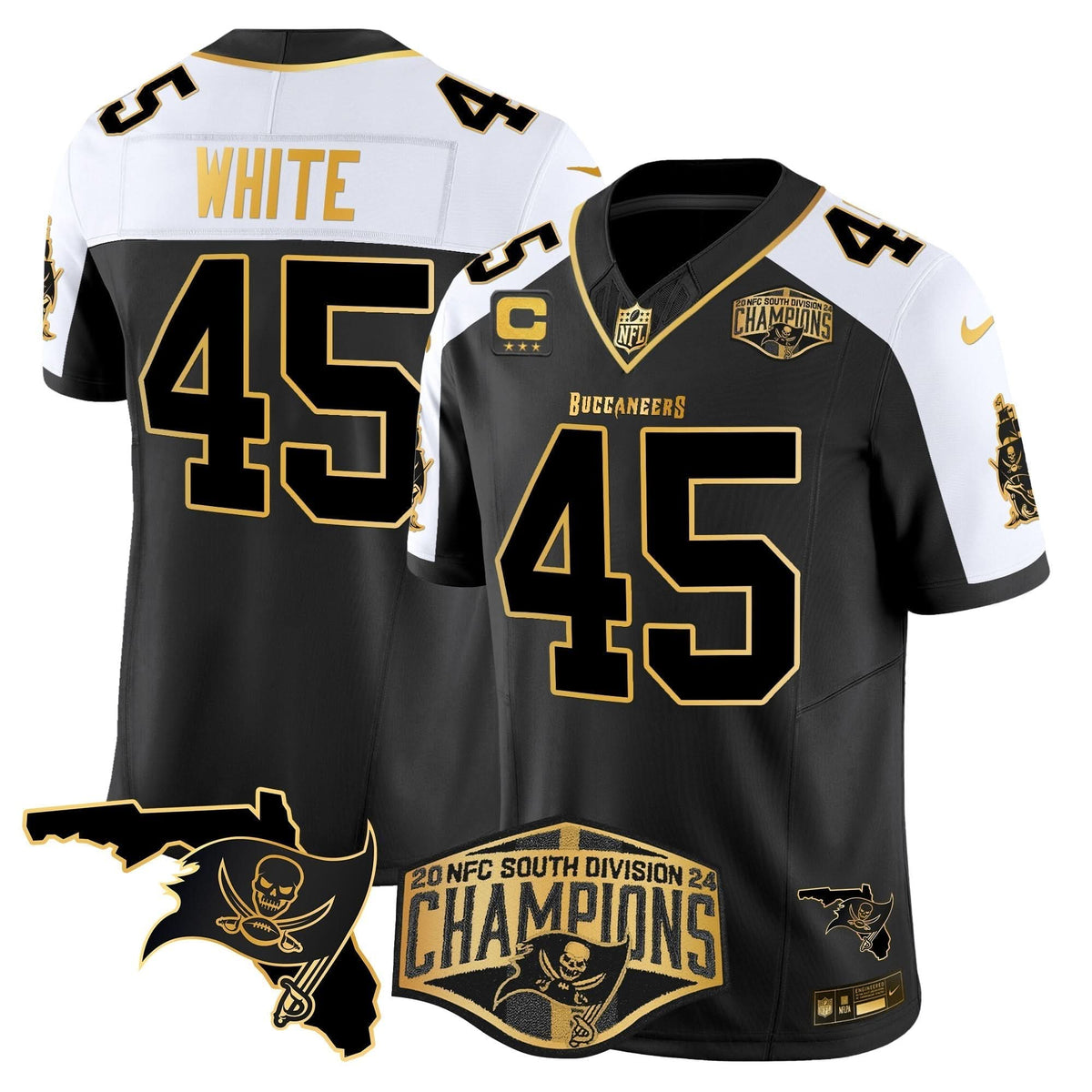 TB 2024 NFC South Division Champions Patch Gold Vapor Limited Jersey - image 8
