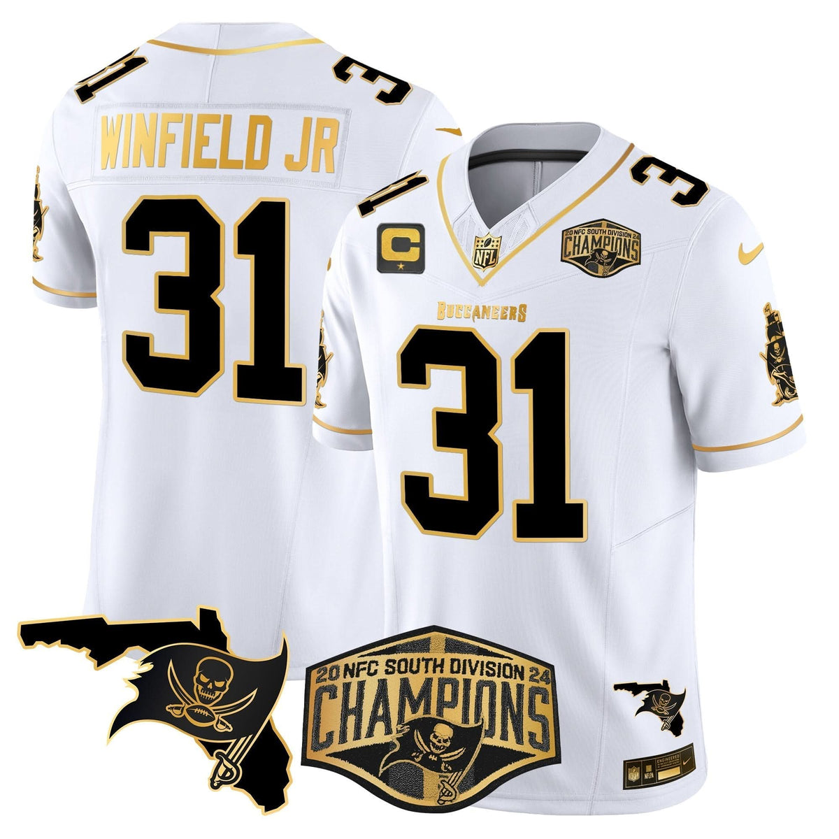 TB 2024 NFC South Division Champions Patch Gold Vapor Limited Jersey - image 15