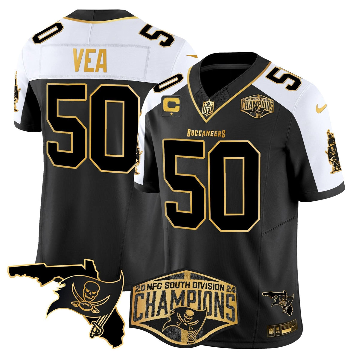 TB 2024 NFC South Division Champions Patch Gold Vapor Limited Jersey - image 6
