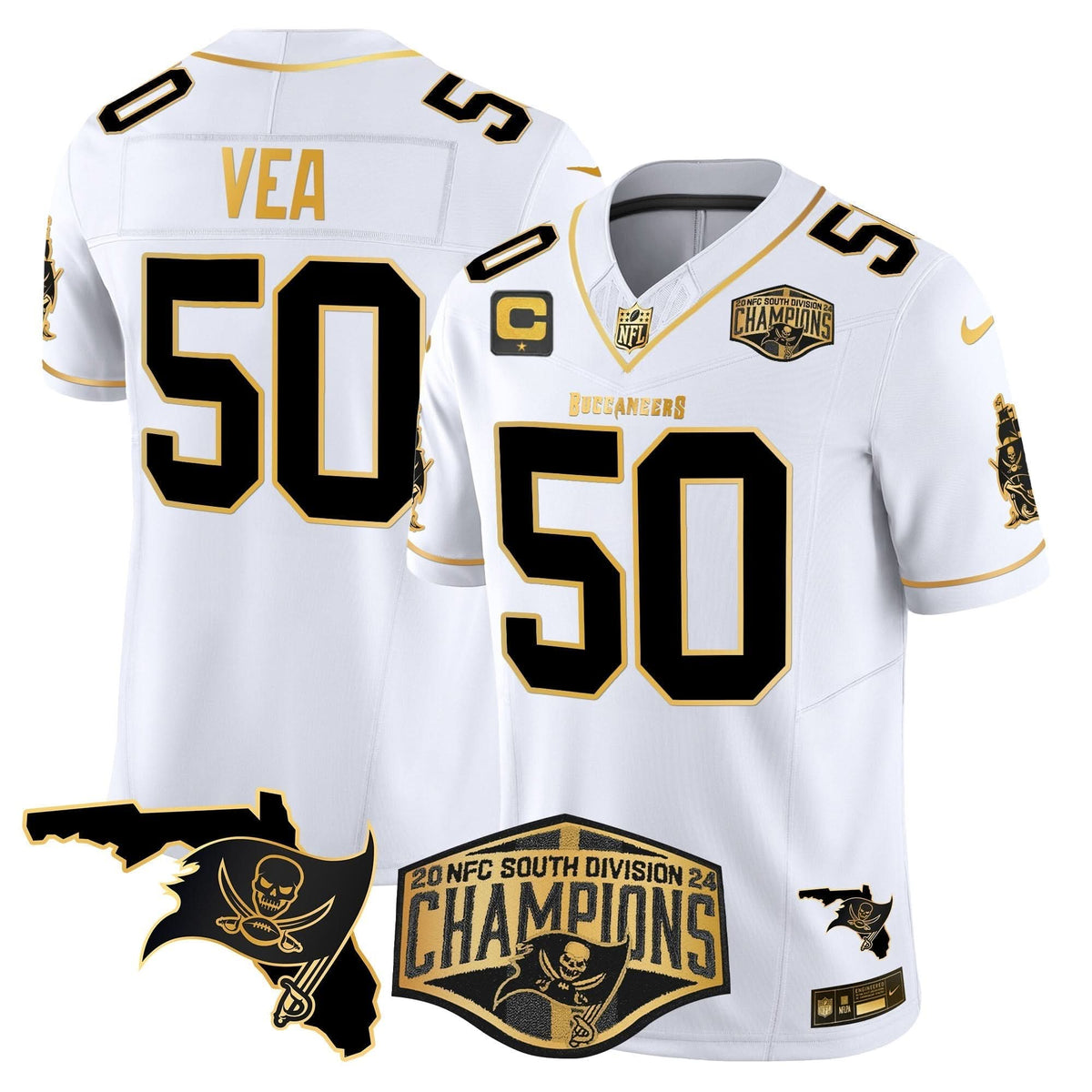 TB 2024 NFC South Division Champions Patch Gold Vapor Limited Jersey - image 14