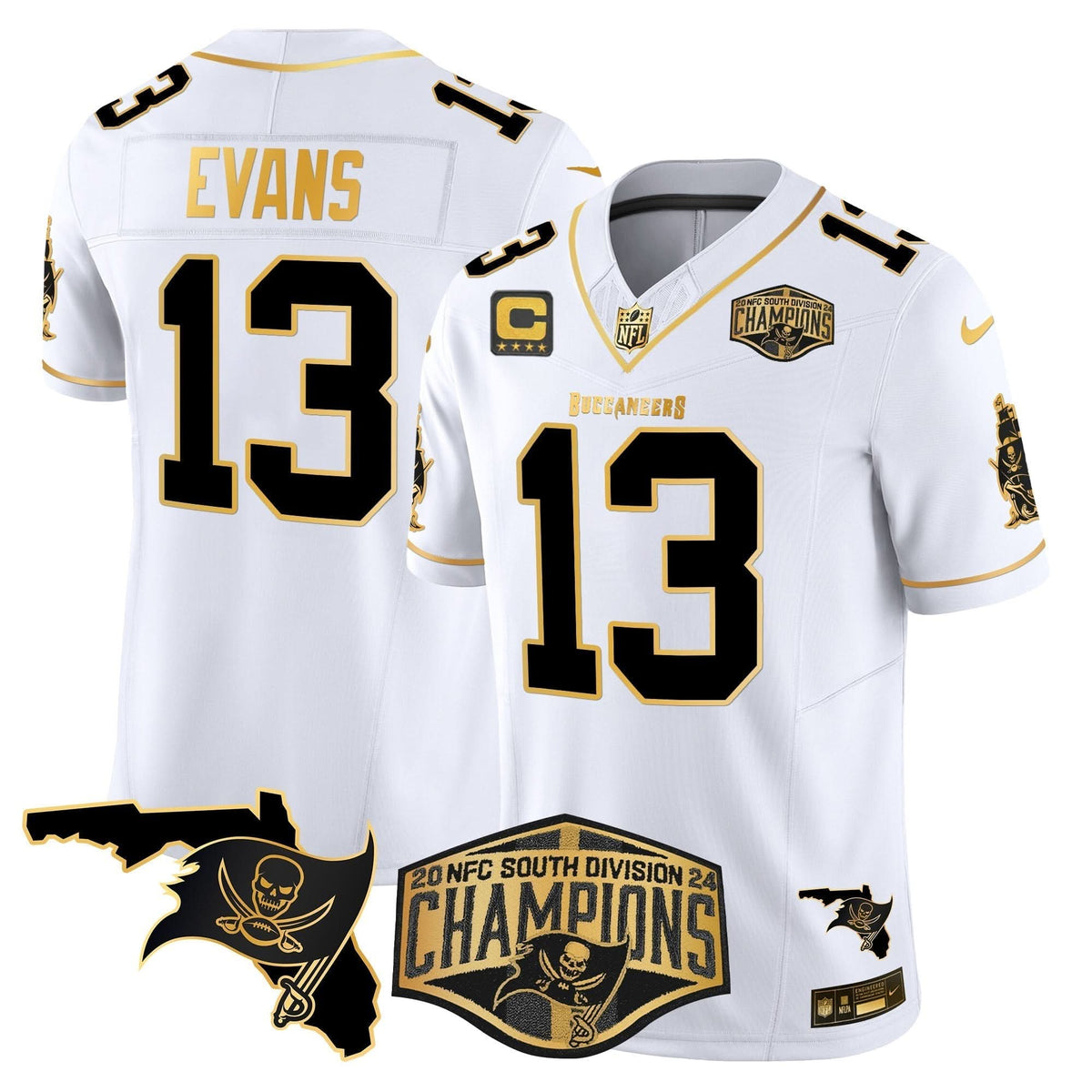 TB 2024 NFC South Division Champions Patch Gold Vapor Limited Jersey - image 12