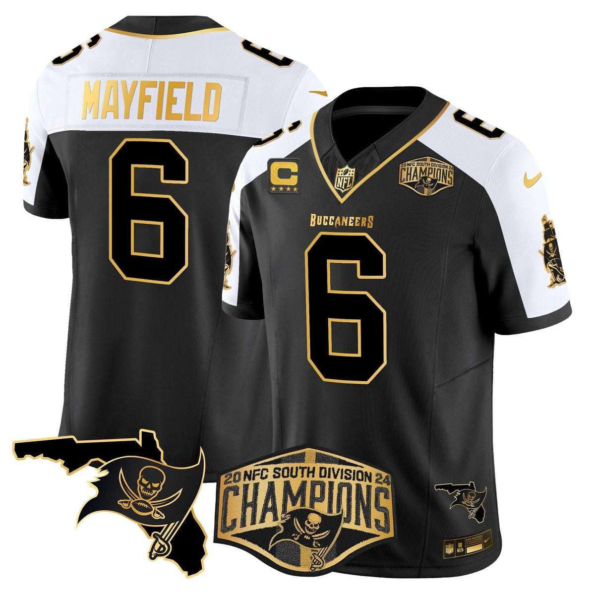 TB 2024 NFC South Division Champions Patch Gold Vapor Limited Jersey - image 1