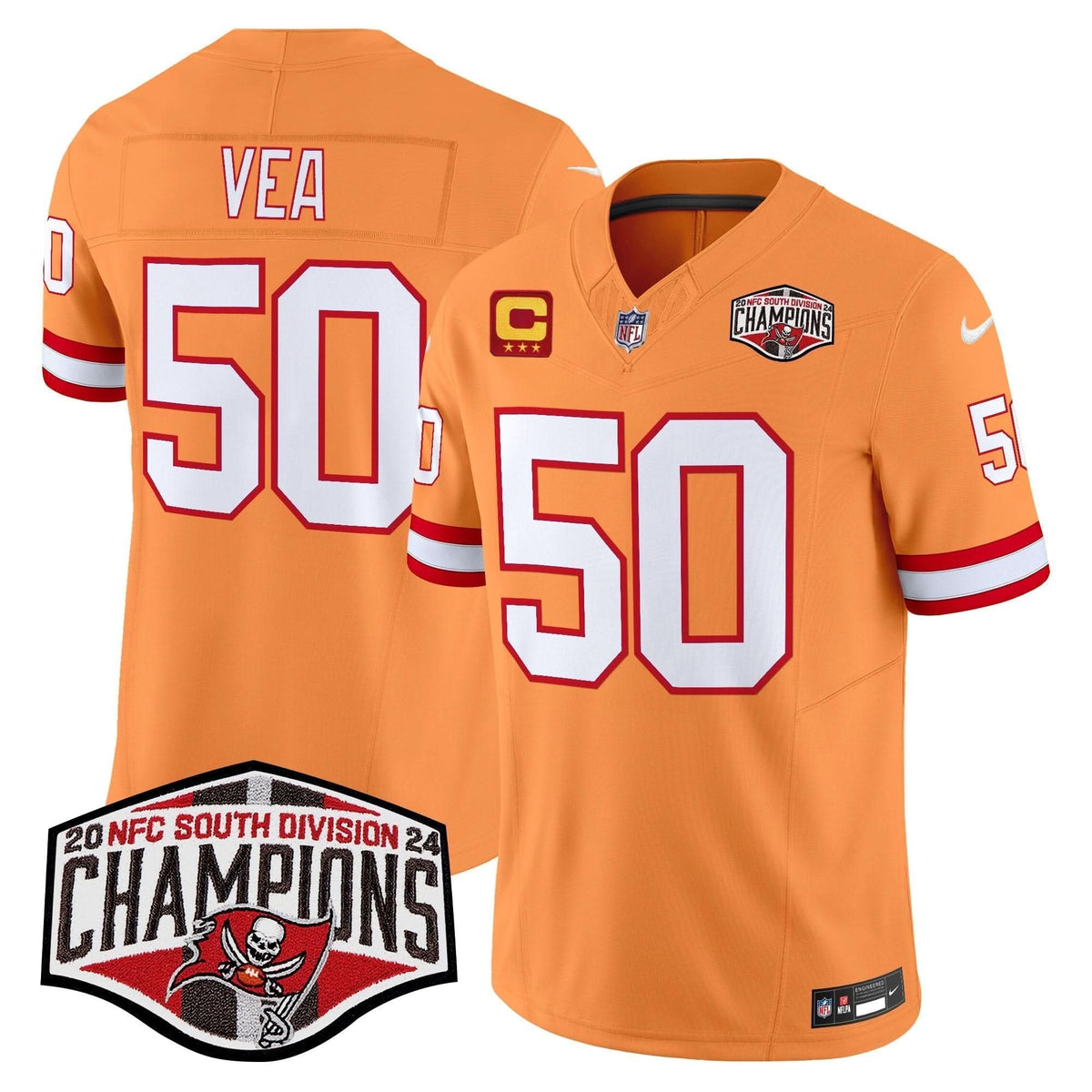 TBB Creamsicle 2024 NFC South Division Champions Patch Vapor Limited Jersey - image 20