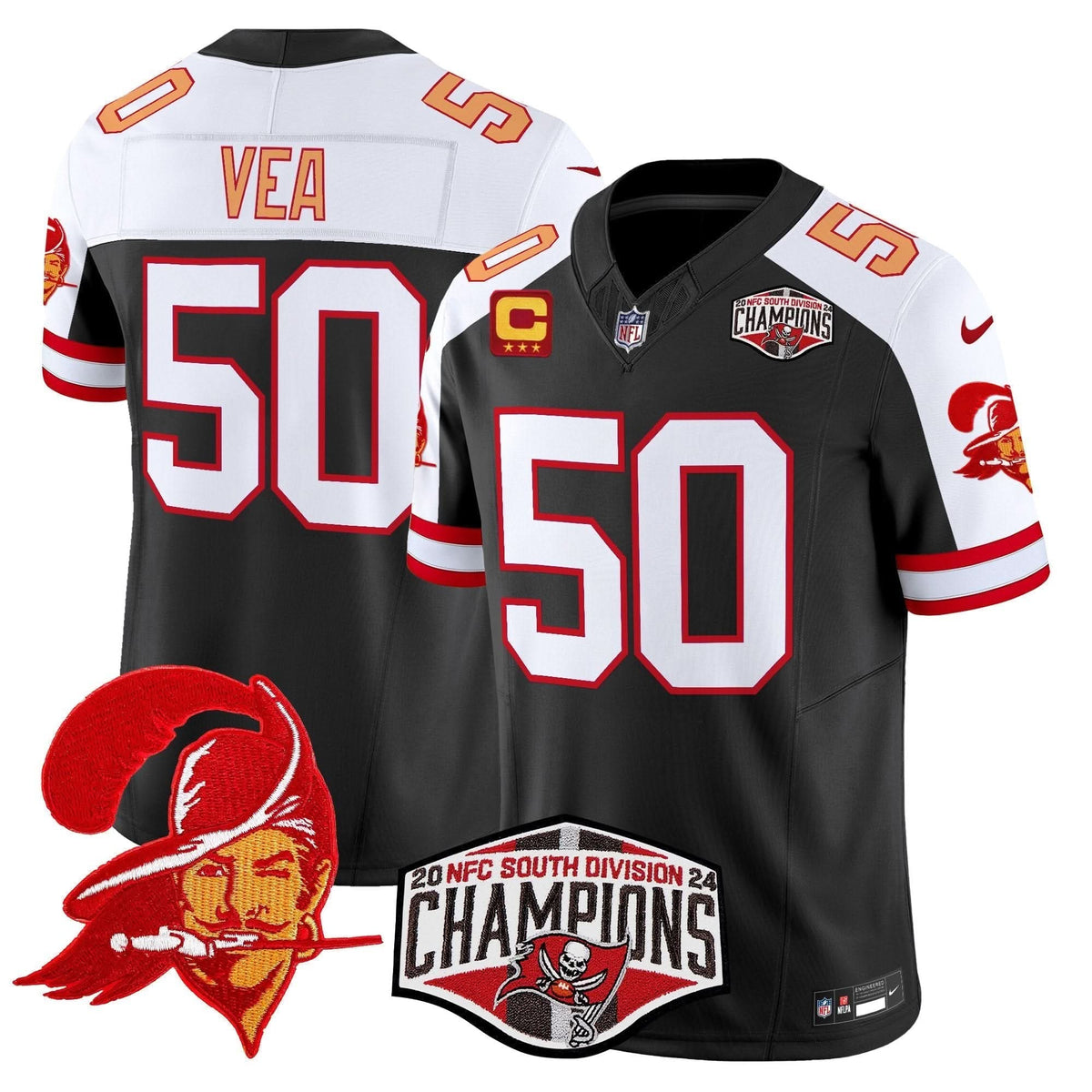 TBB Creamsicle 2024 NFC South Division Champions Patch Vapor Limited Jersey - image 13