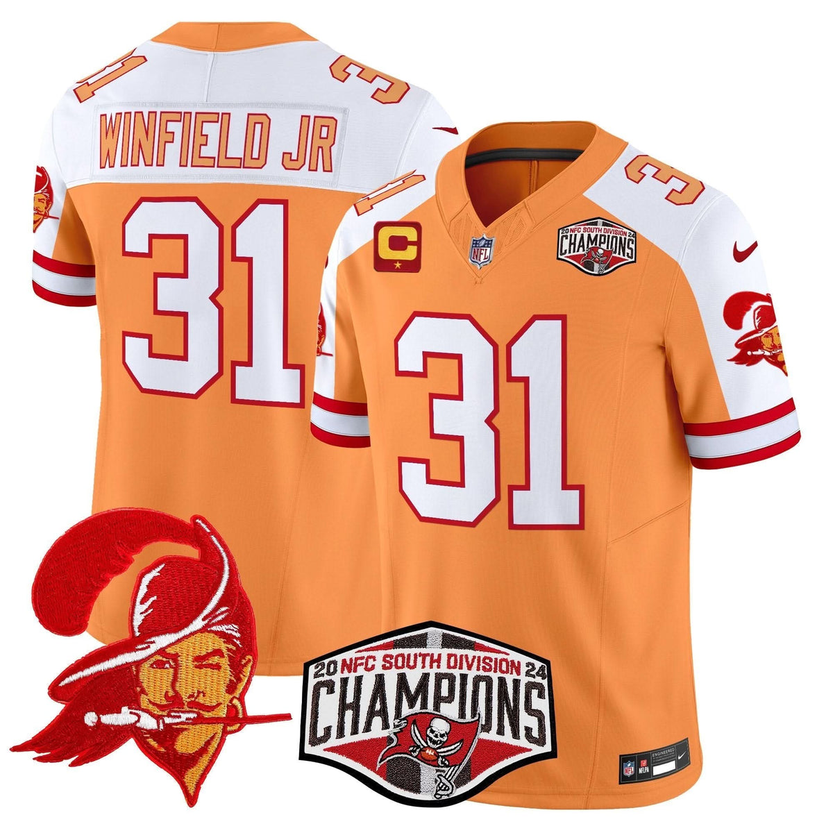 TBB Creamsicle 2024 NFC South Division Champions Patch Vapor Limited Jersey - image 7