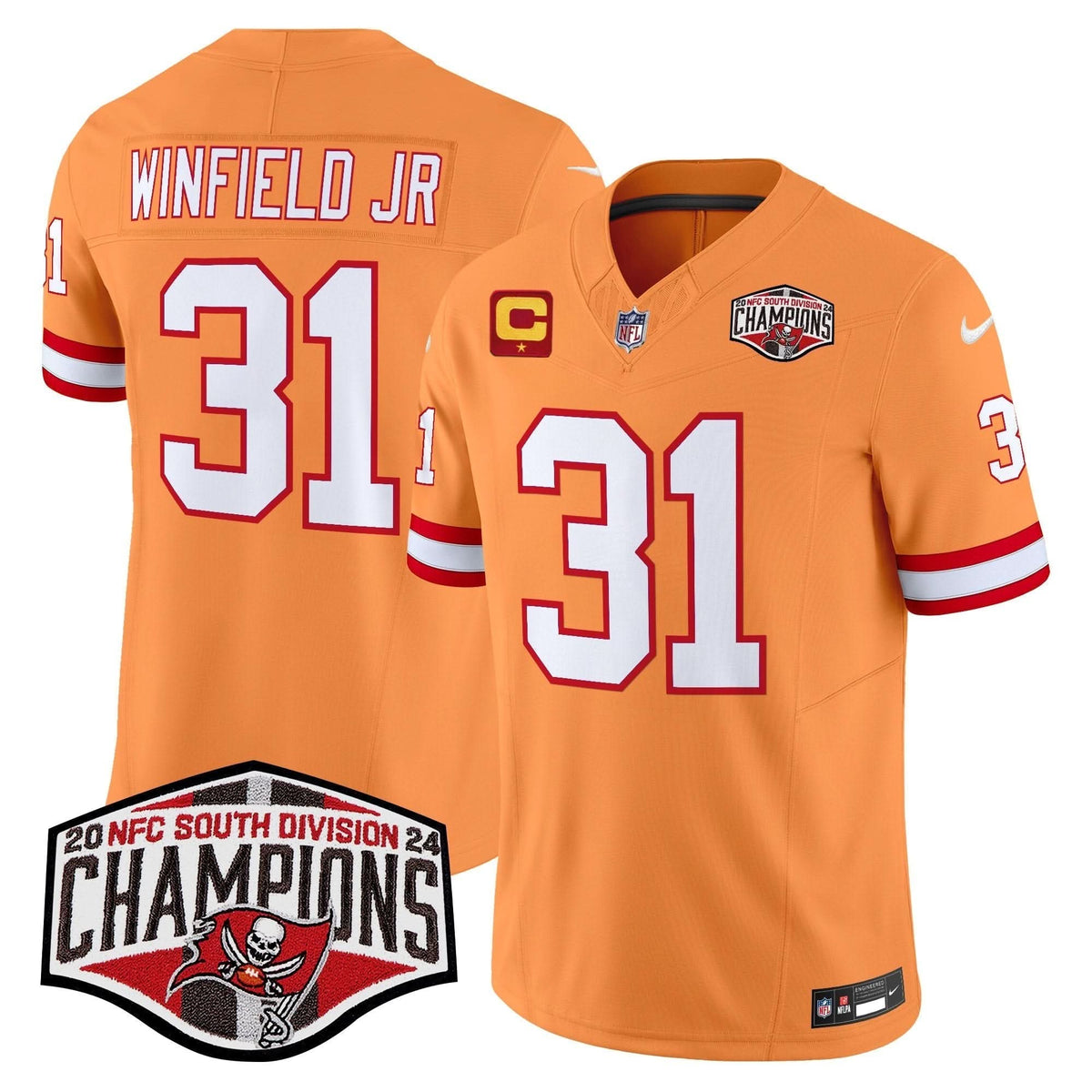 TBB Creamsicle 2024 NFC South Division Champions Patch Vapor Limited Jersey - image 21