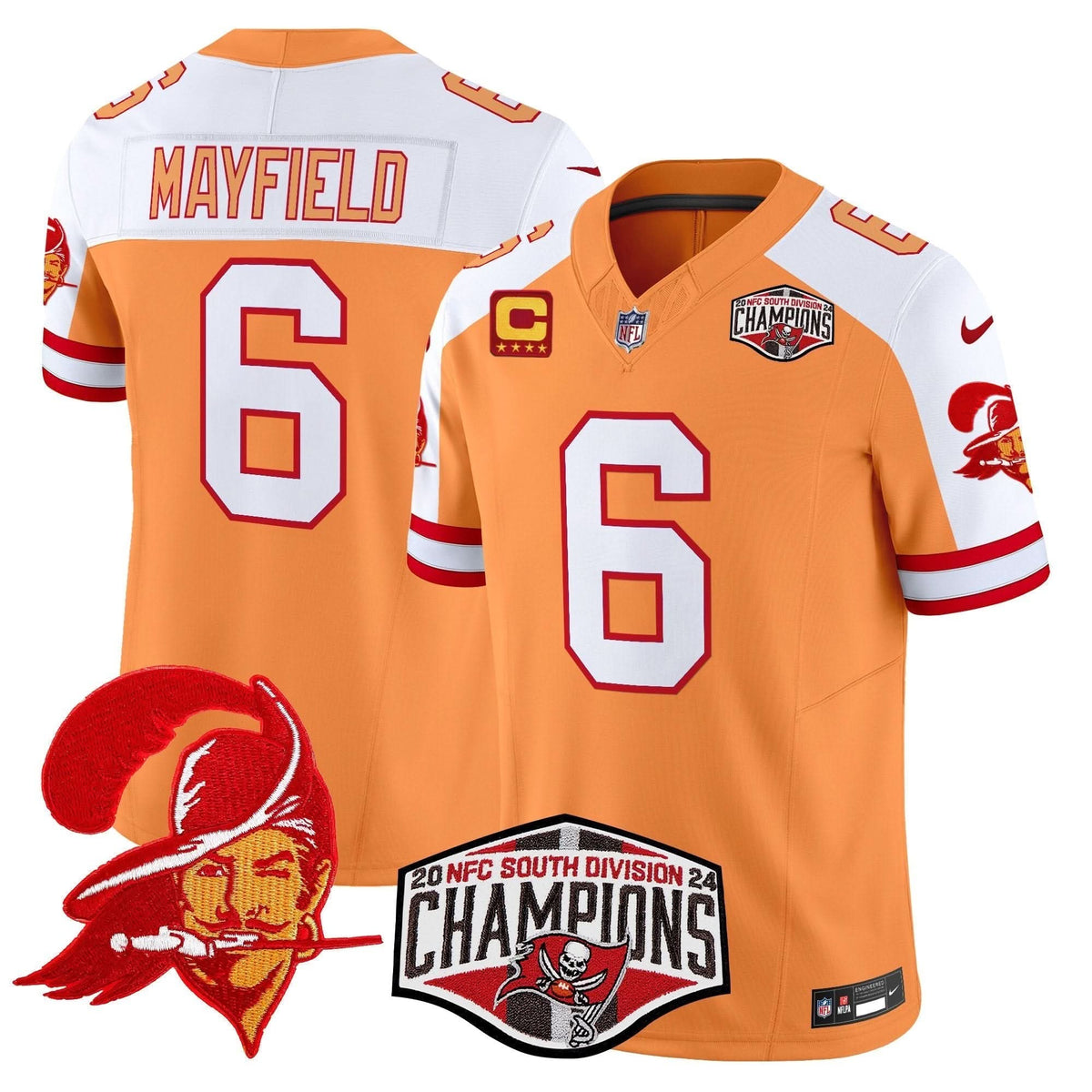 TBB Creamsicle 2024 NFC South Division Champions Patch Vapor Limited Jersey - image 1
