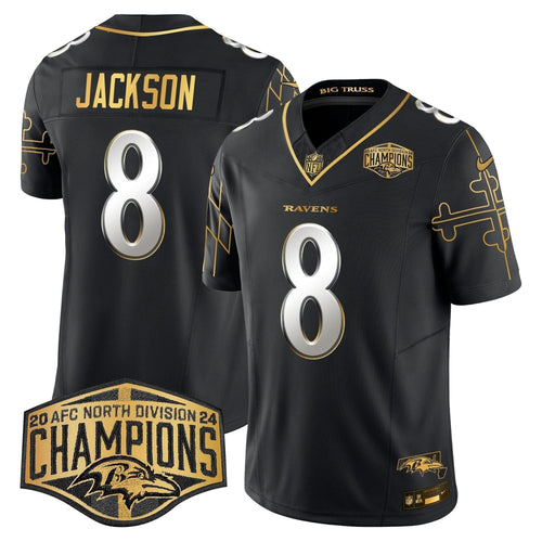 BAL Maryland Flag Map 2024 AFC North Division Champions Patch Gold Vapor Limited Jersey - image 2