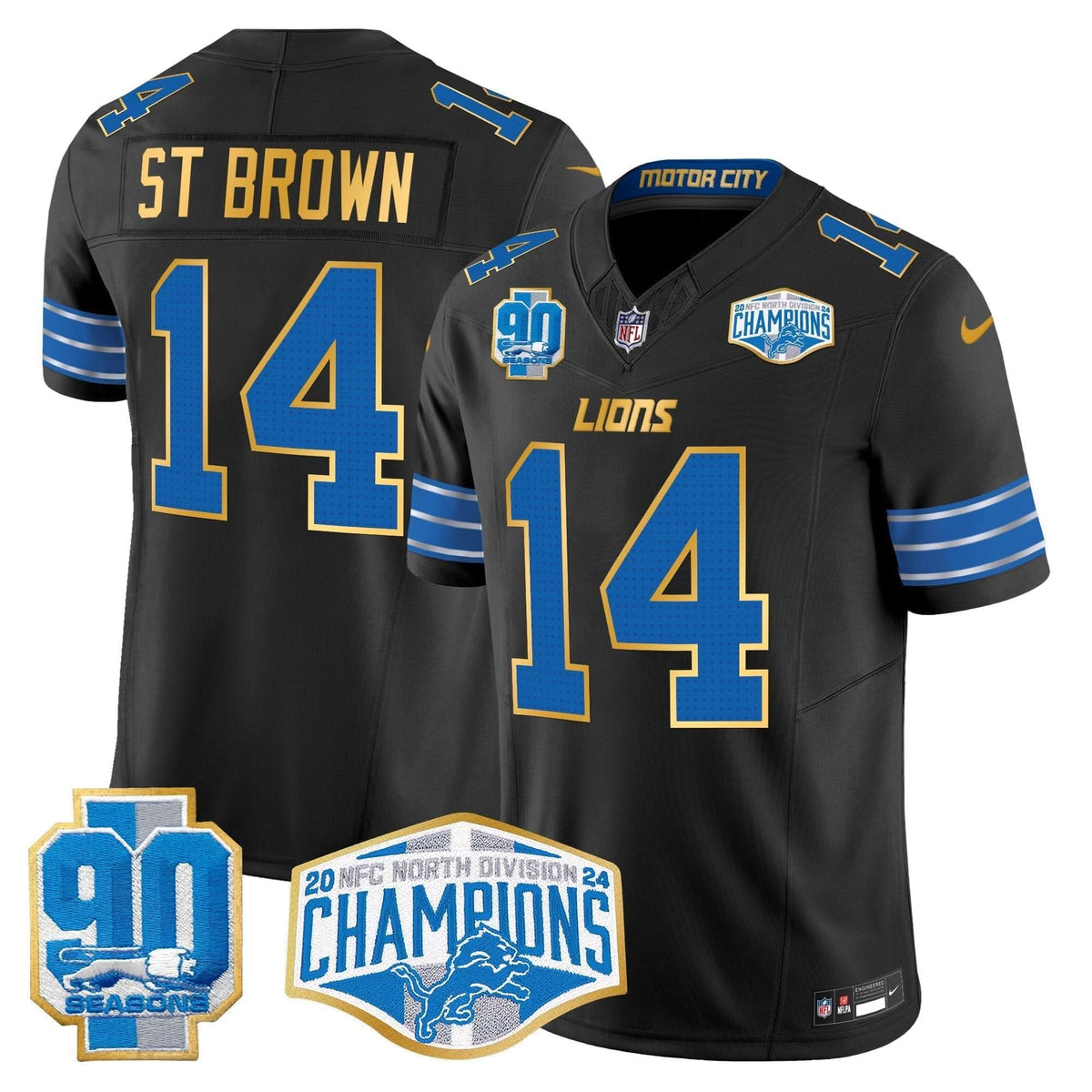 DET 2024 NFC North Division Champions Patch Gold Trim Vapor Limited Jersey - image 11