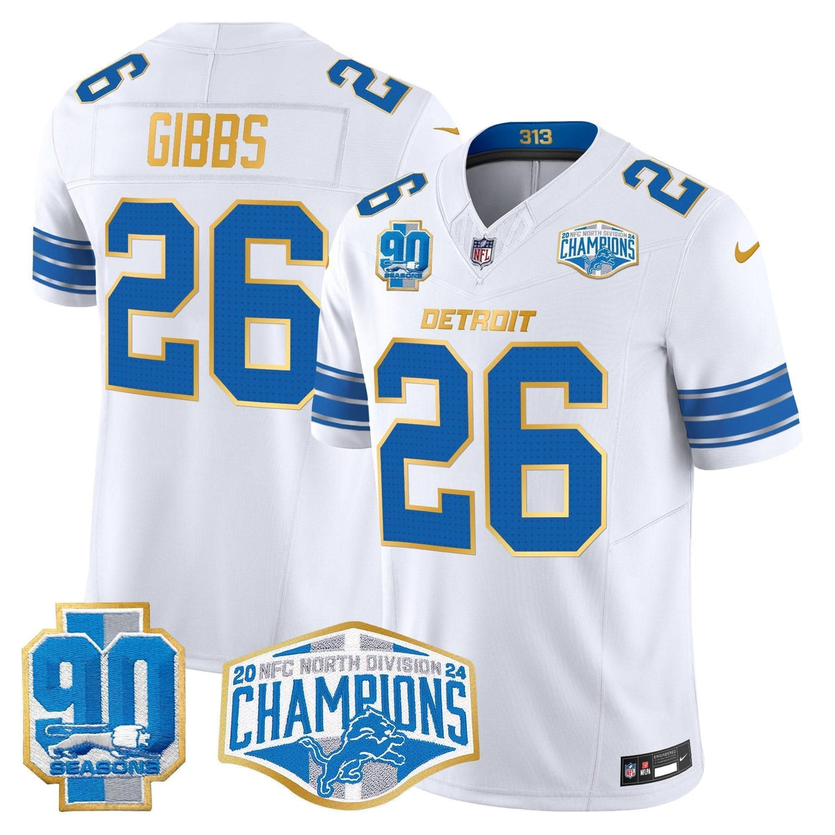 DET 2024 NFC North Division Champions Patch Gold Trim Vapor Limited Jersey - image 31