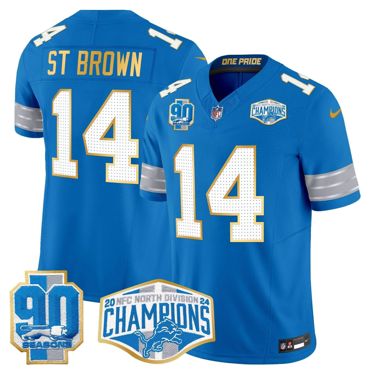 DET 2024 NFC North Division Champions Patch Gold Trim Vapor Limited Jersey - image 35