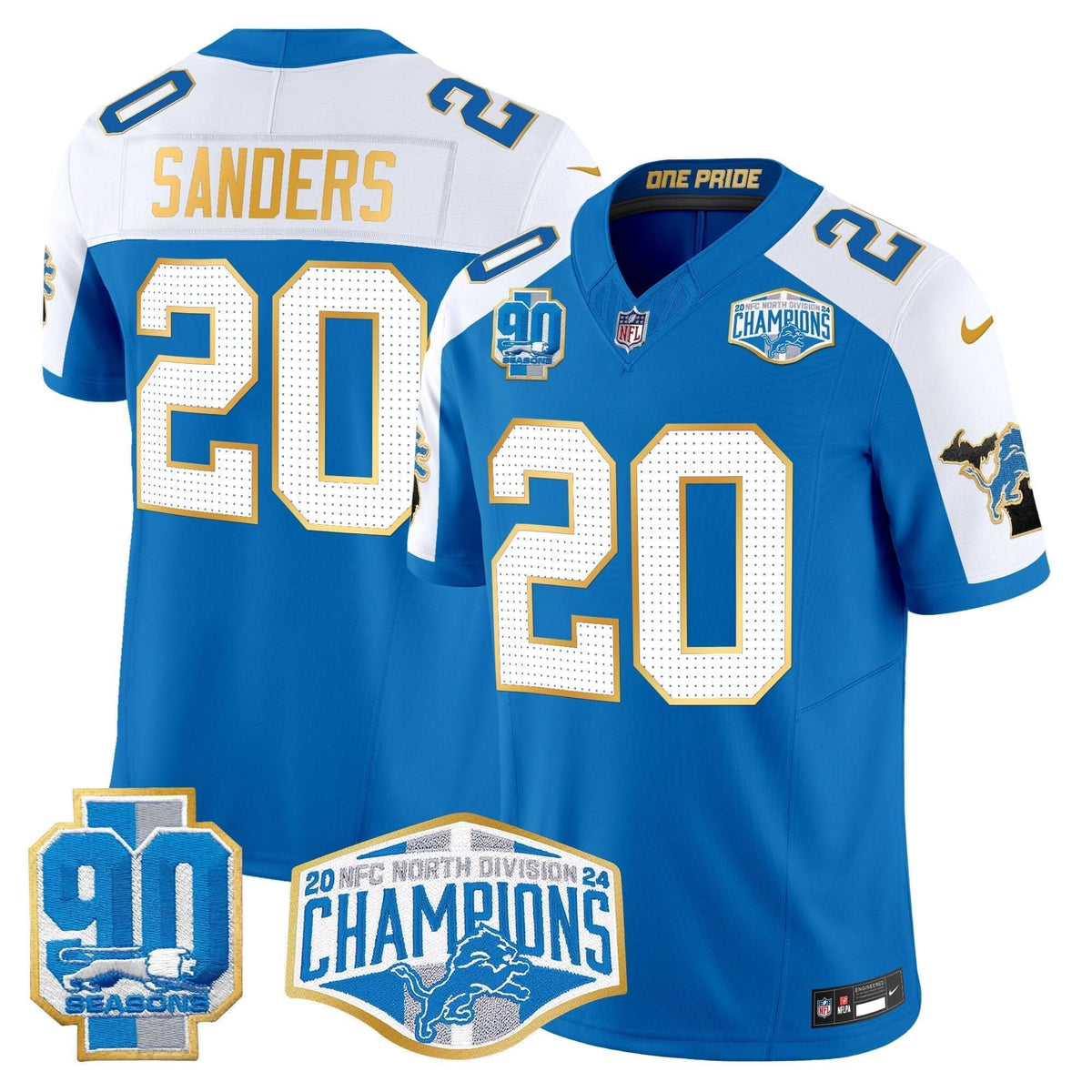 DET 2024 NFC North Division Champions Patch Gold Trim Vapor Limited Jersey - image 21