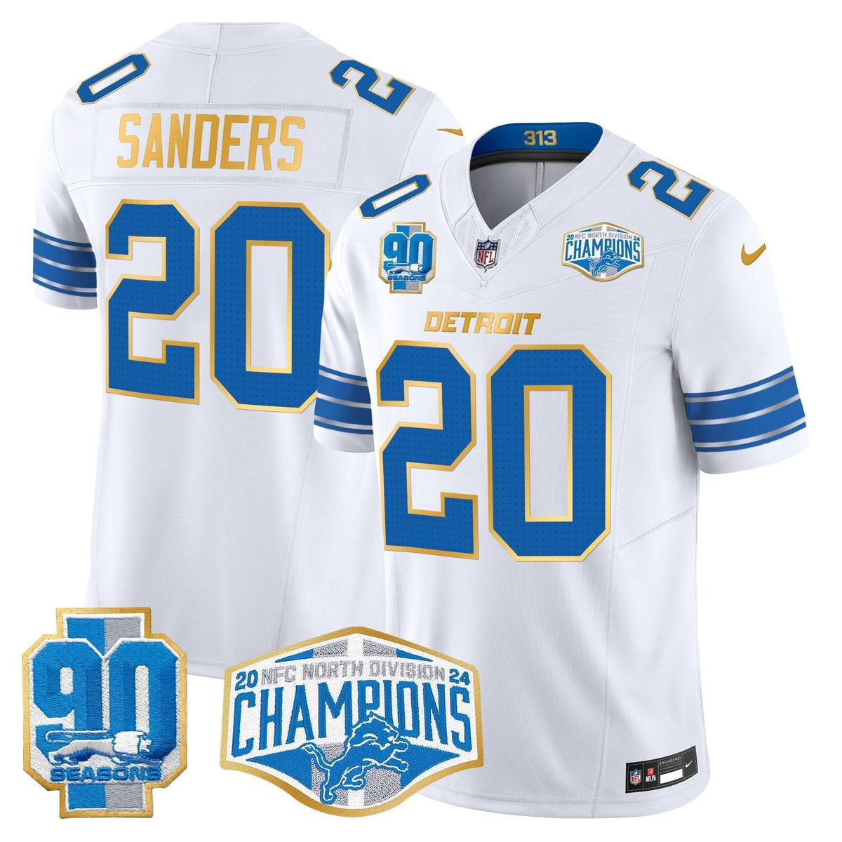 DET 2024 NFC North Division Champions Patch Gold Trim Vapor Limited Jersey - image 29