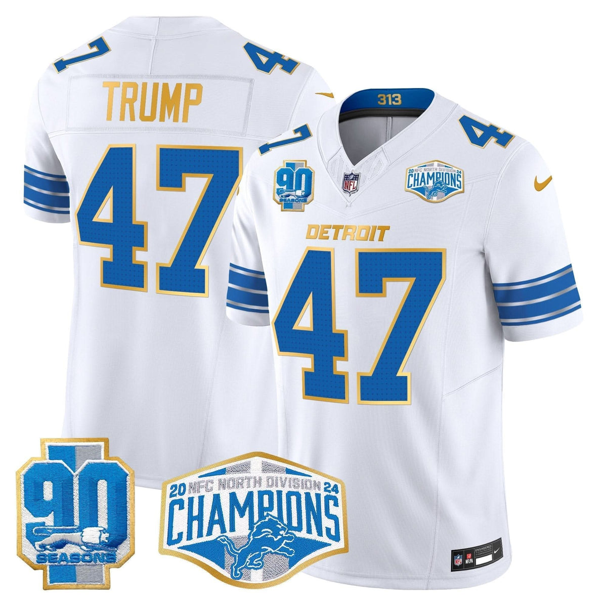 DET 2024 NFC North Division Champions Patch Gold Trim Vapor Limited Jersey - image 32