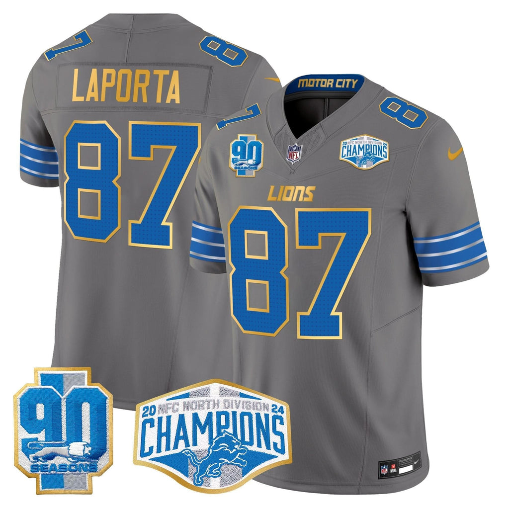DET 2024 NFC North Division Champions Patch Gold Trim Vapor Limited Jersey - image 94
