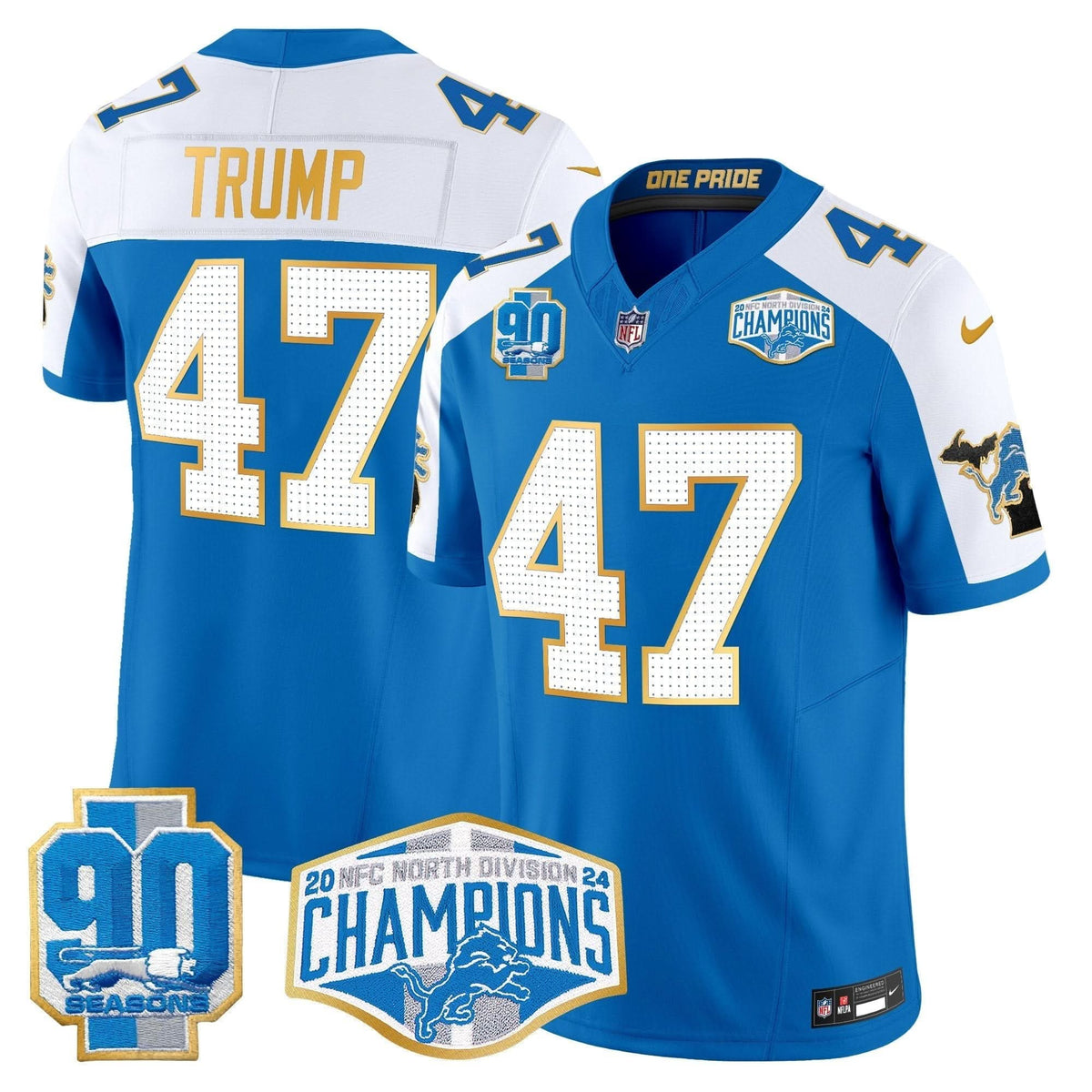 DET 2024 NFC North Division Champions Patch Gold Trim Vapor Limited Jersey - image 24