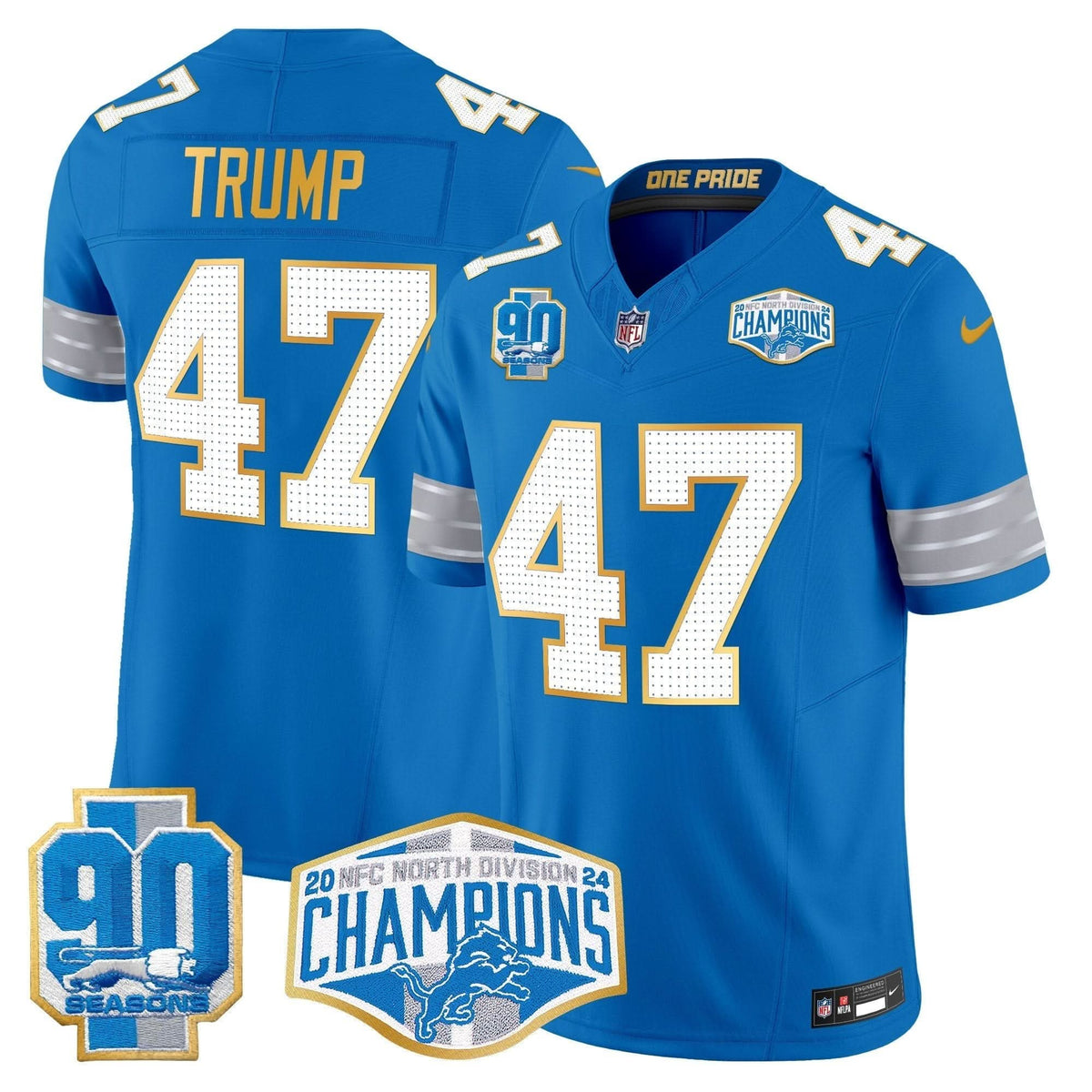 DET 2024 NFC North Division Champions Patch Gold Trim Vapor Limited Jersey - image 40