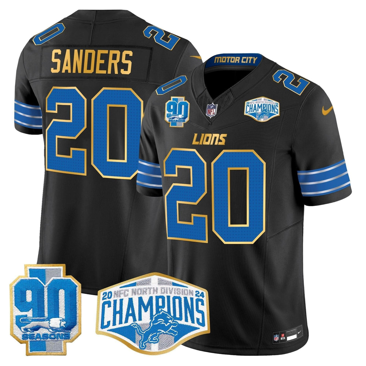 DET 2024 NFC North Division Champions Patch Gold Trim Vapor Limited Jersey - image 13
