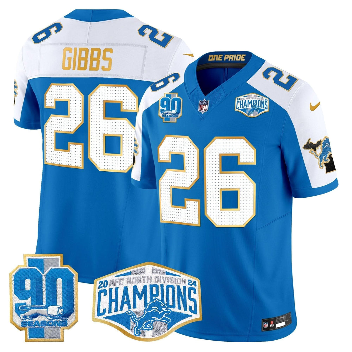 DET 2024 NFC North Division Champions Patch Gold Trim Vapor Limited Jersey - image 23